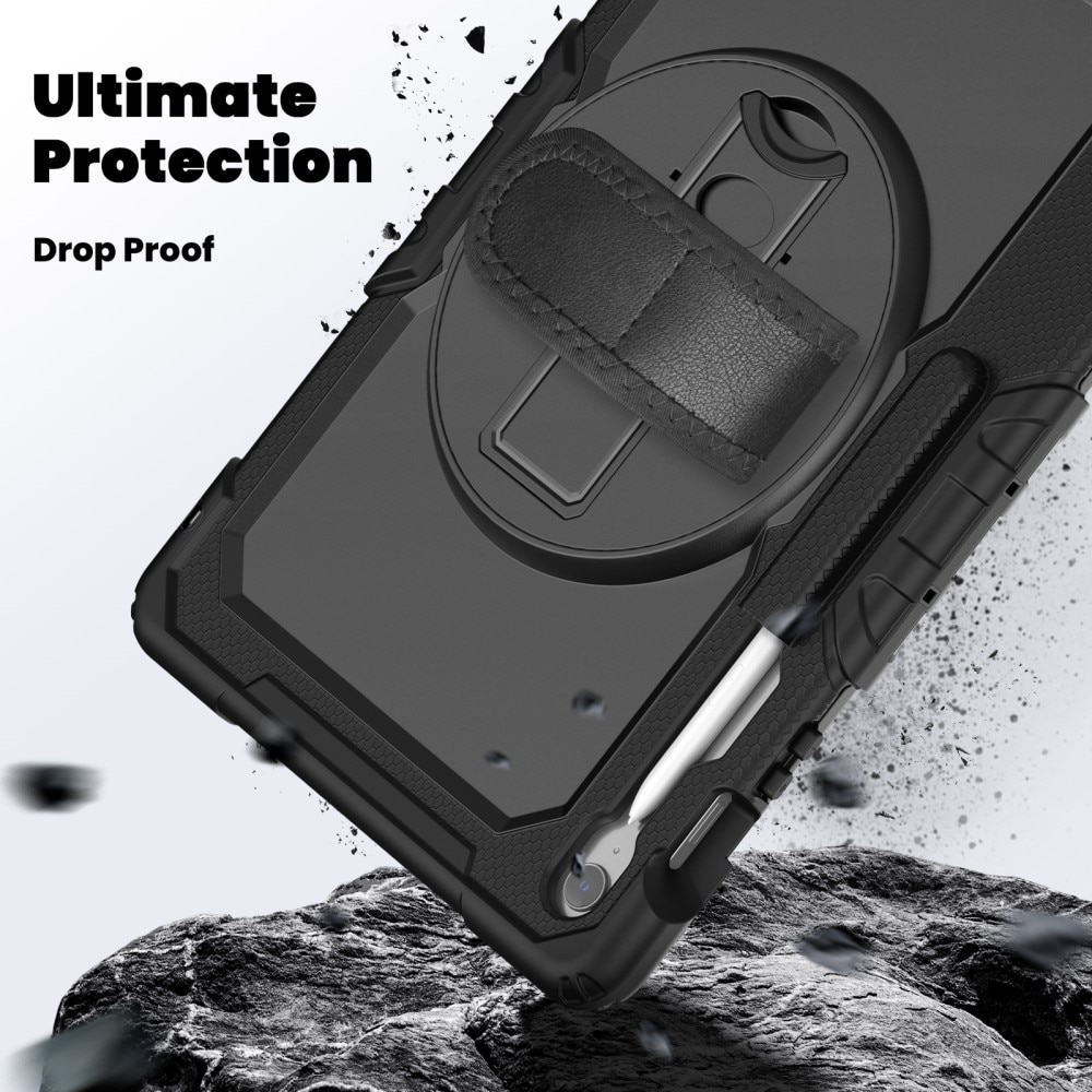 Full Protection Custodia ibrida antiurto con tracolla Samsung Galaxy Tab S10 FE Plus nero