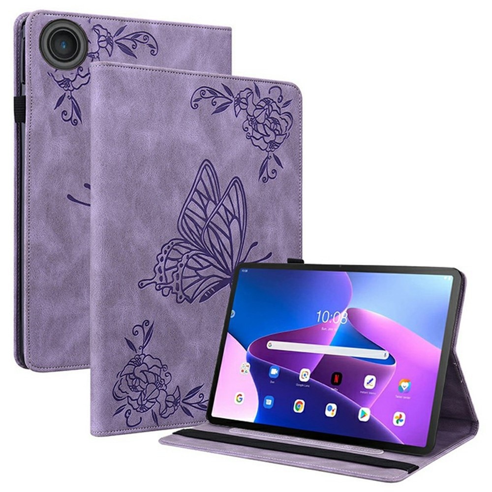 Custodia in pelle con farfalla  Lenovo Tab Viola