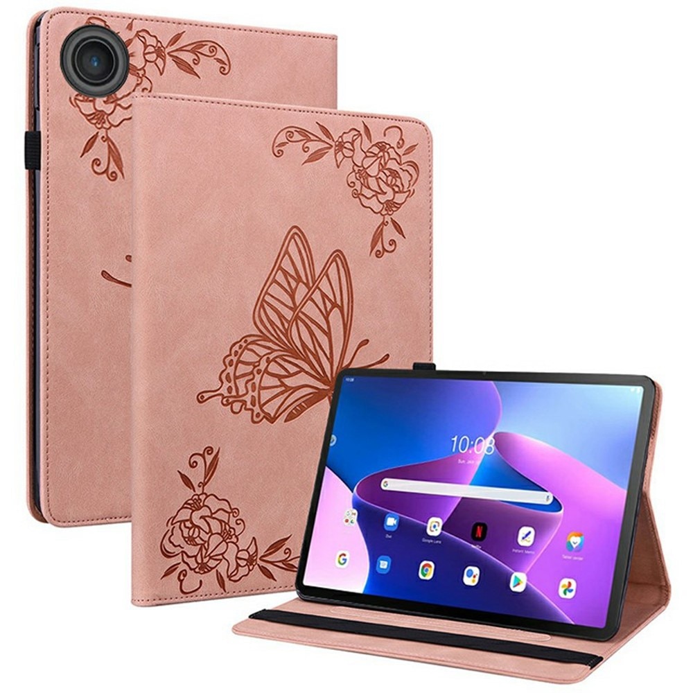 Custodia in pelle con farfalla  Lenovo Tab Rosa