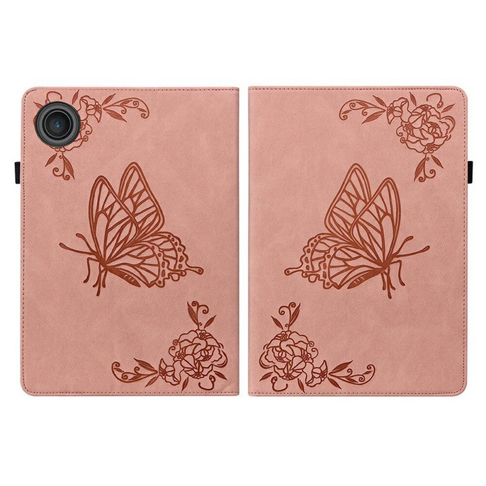 Custodia in pelle con farfalla  Lenovo Tab Rosa