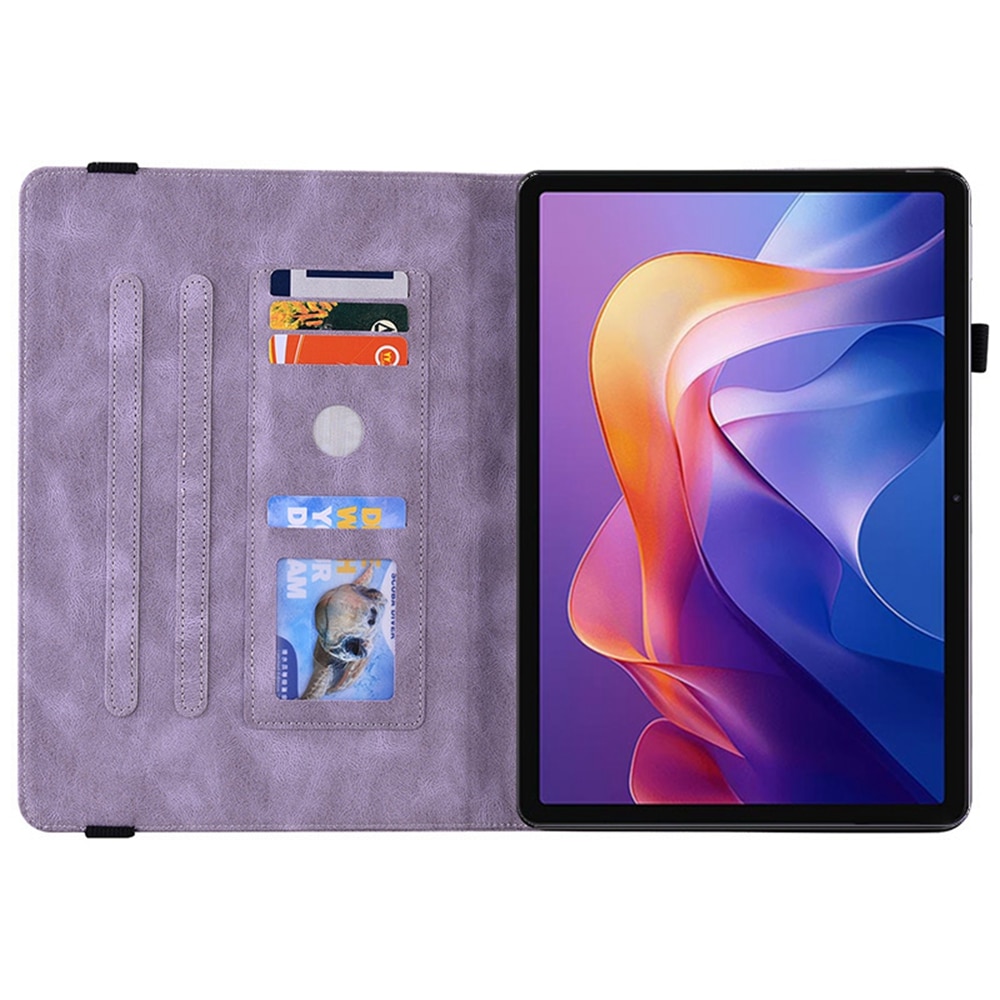 Custodia in pelle con farfalla Xiaomi Redmi Pad 2 Viola