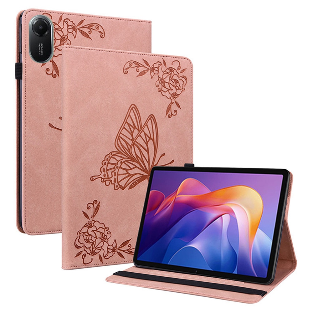 Custodia in pelle con farfalla Xiaomi Redmi Pad 2 Rosa