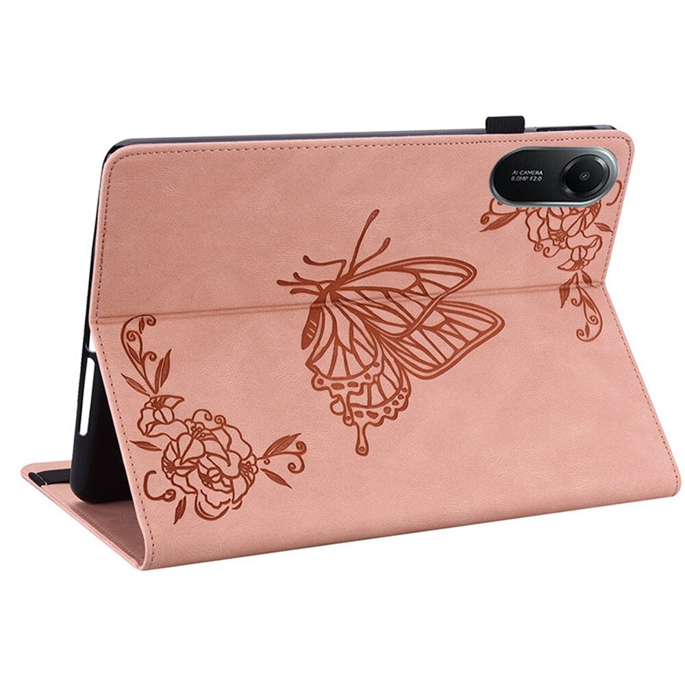 Custodia in pelle con farfalla Xiaomi Redmi Pad 2 Rosa