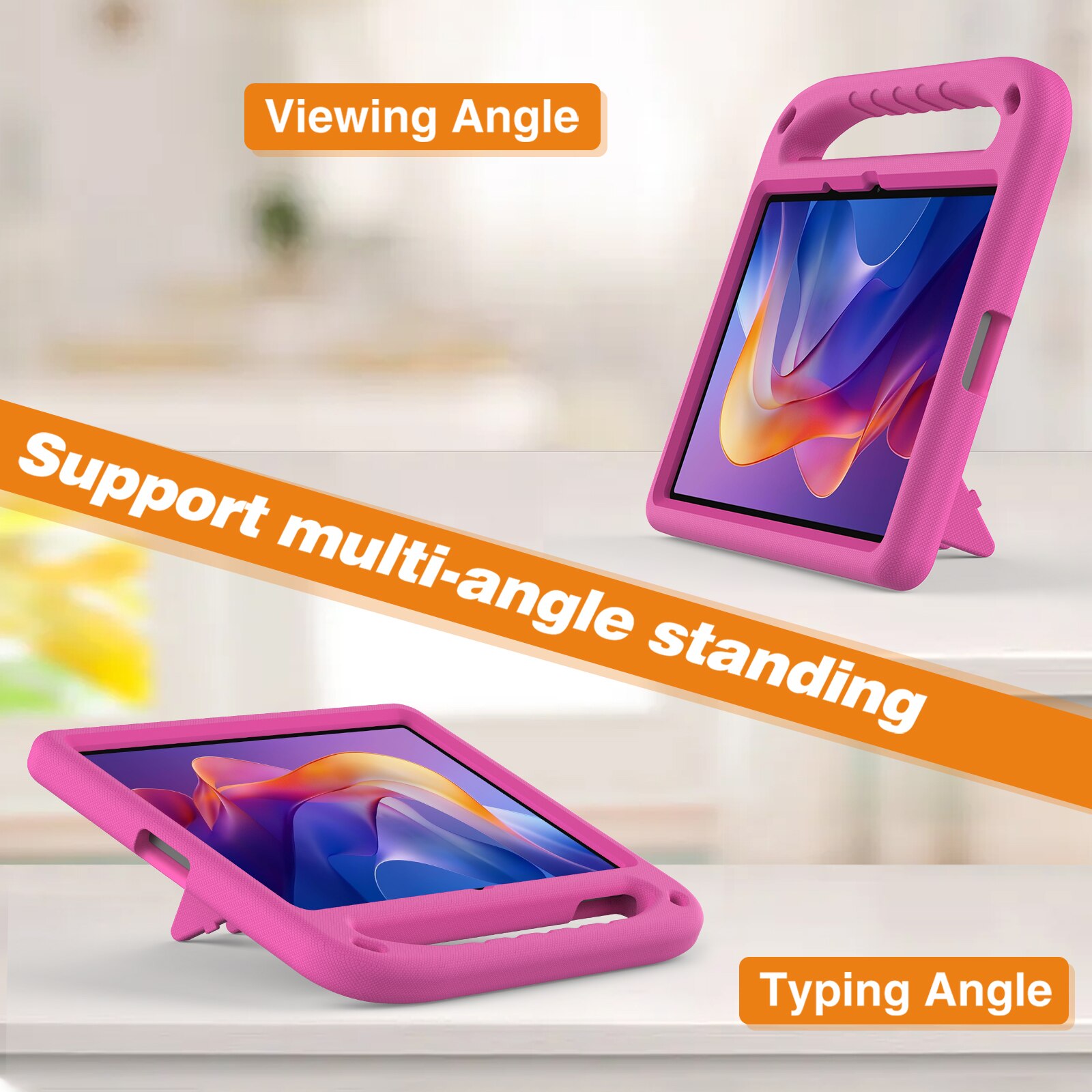 Custodia EVA con maniglia per bambini per Xiaomi Redmi Pad 2 Rosa