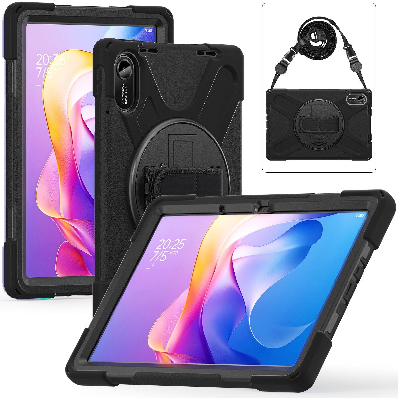 Custodia ibrida antiurto con tracolla Xiaomi Redmi Pad 2 nero
