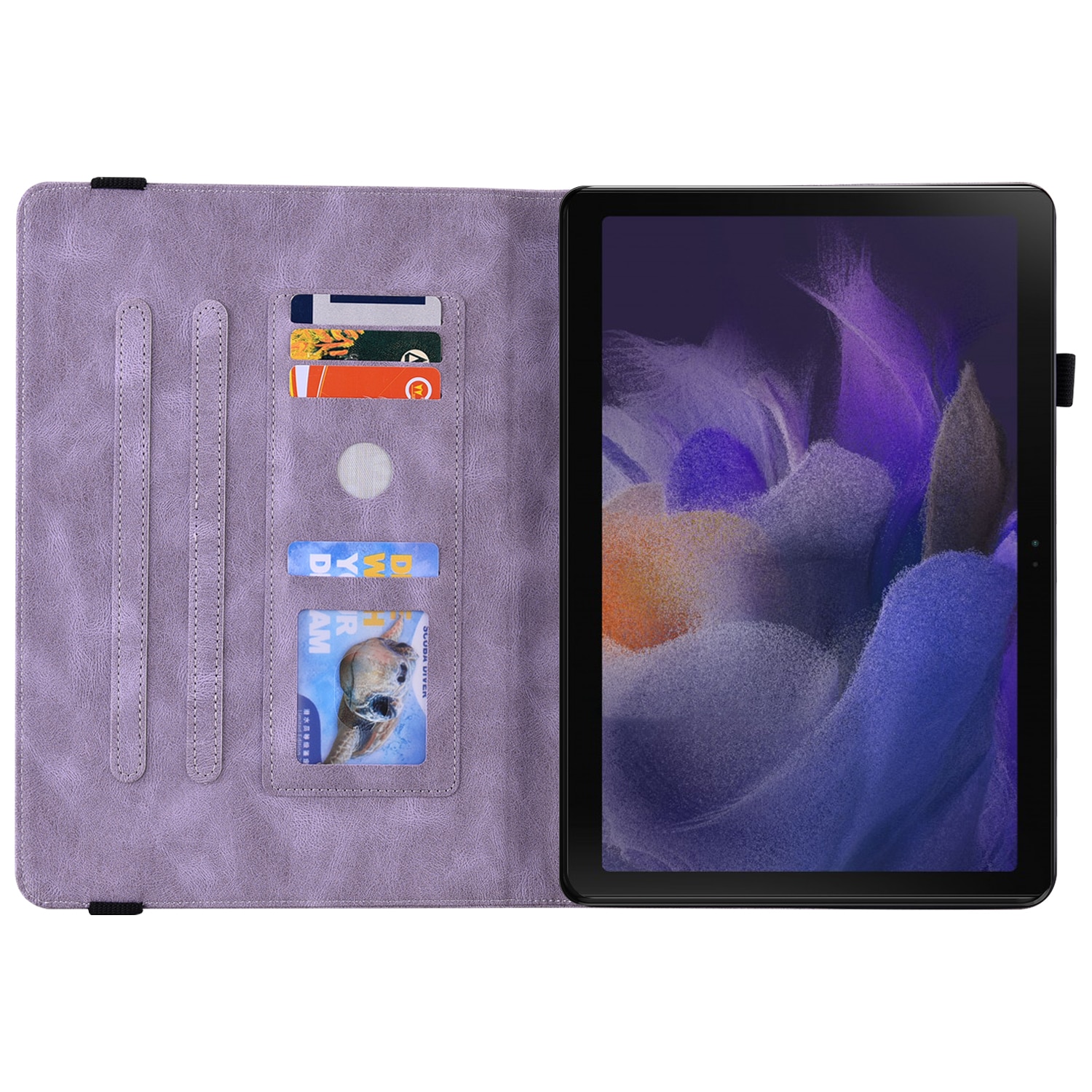 Custodia in pelle con farfalla Samsung Galaxy Tab A11 Plus Viola