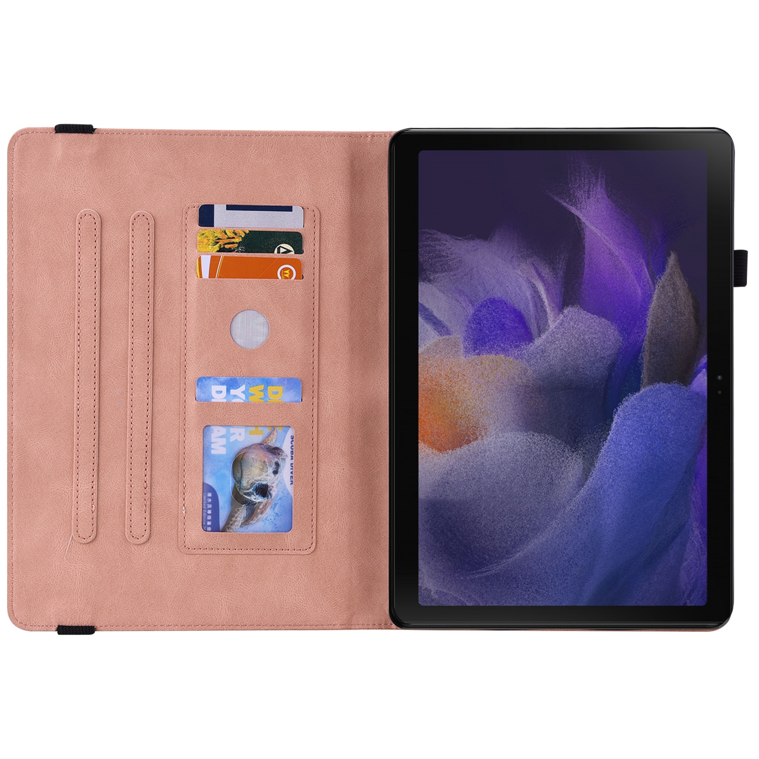 Custodia in pelle con farfalla Samsung Galaxy Tab A11 Plus Rosa