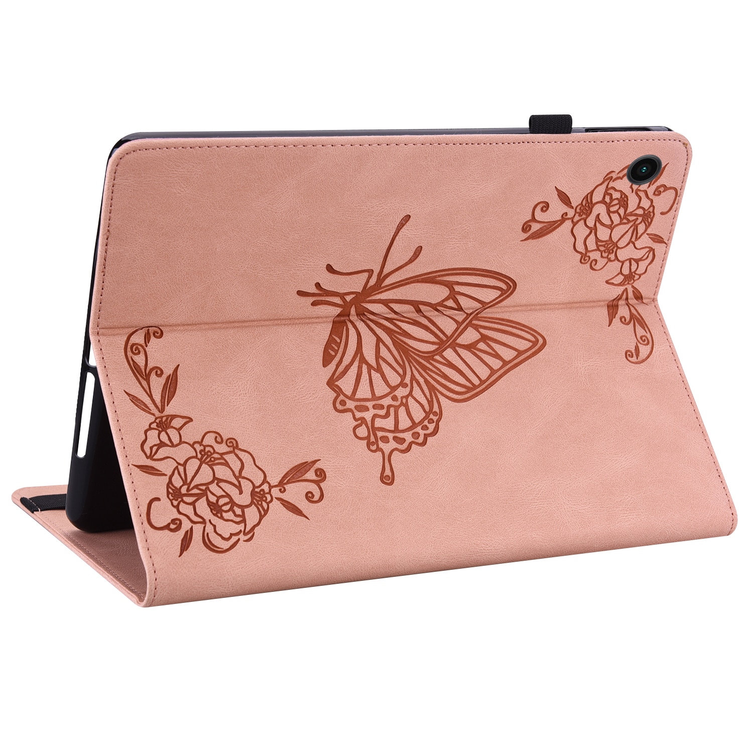 Custodia in pelle con farfalla Samsung Galaxy Tab A11 Plus Rosa
