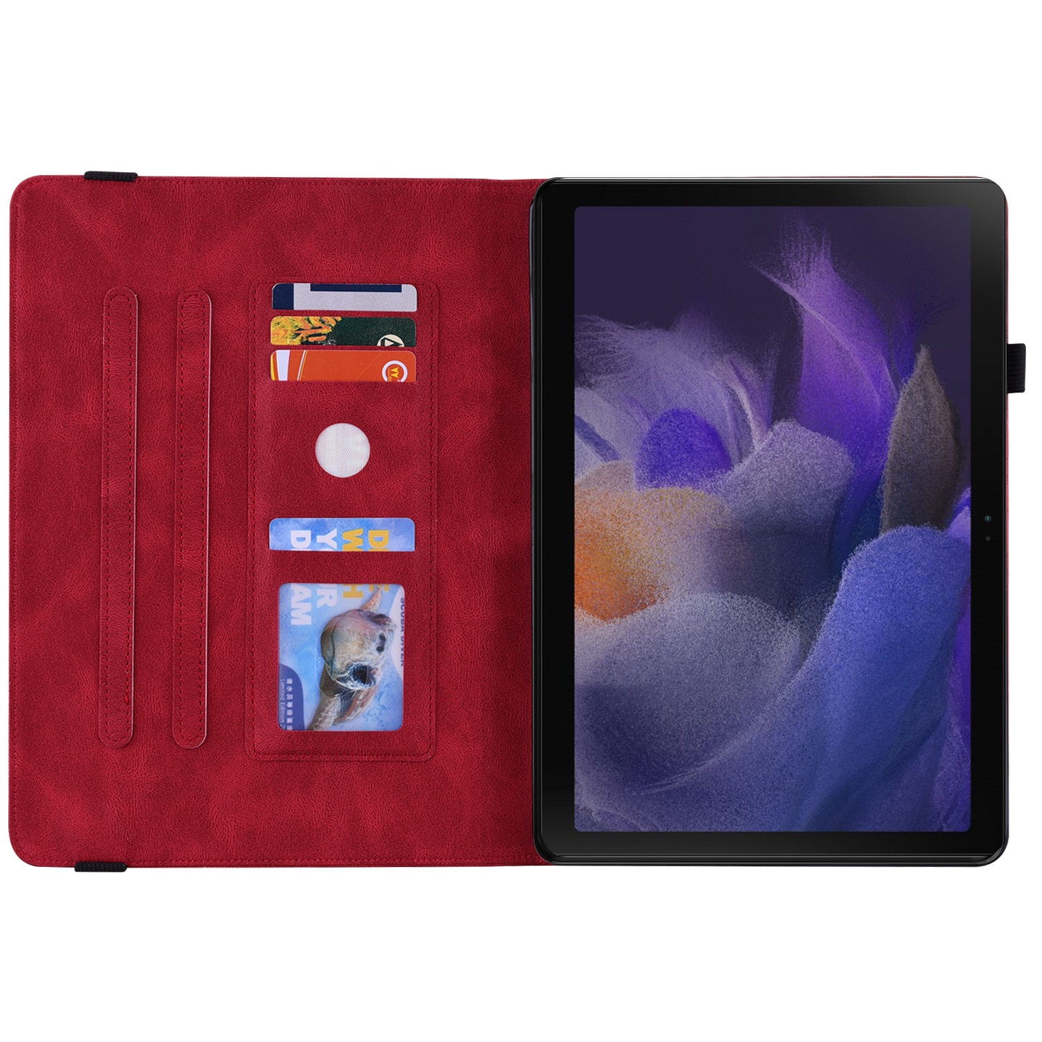 Custodia in pelle con farfalla Samsung Galaxy Tab A11 Plus Rosso