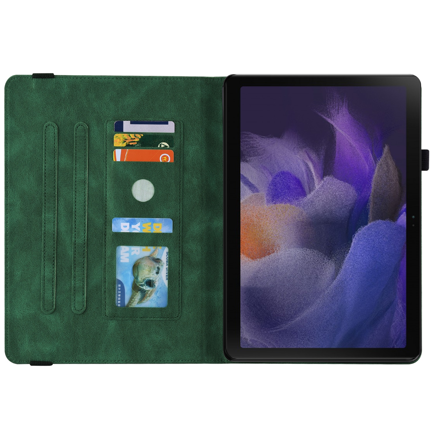 Custodia in pelle con farfalla Samsung Galaxy Tab A11 Plus Verde