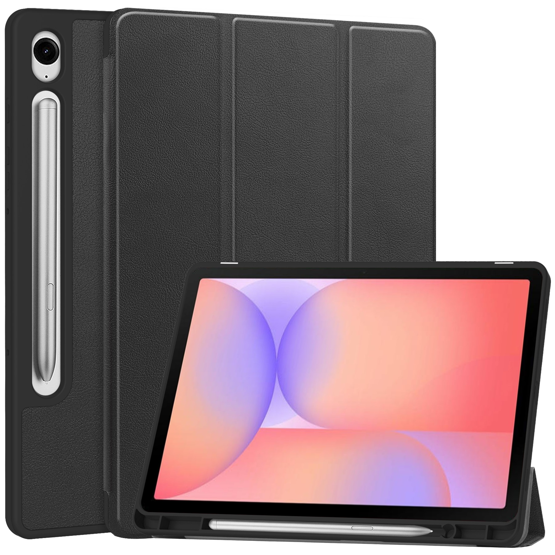 Cover Tri-Fold con portapenne Samsung Galaxy Tab S10 Lite Nero