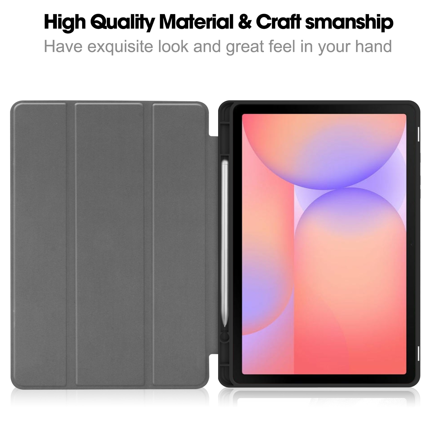 Cover Tri-Fold con portapenne Samsung Galaxy Tab S10 Lite Nero