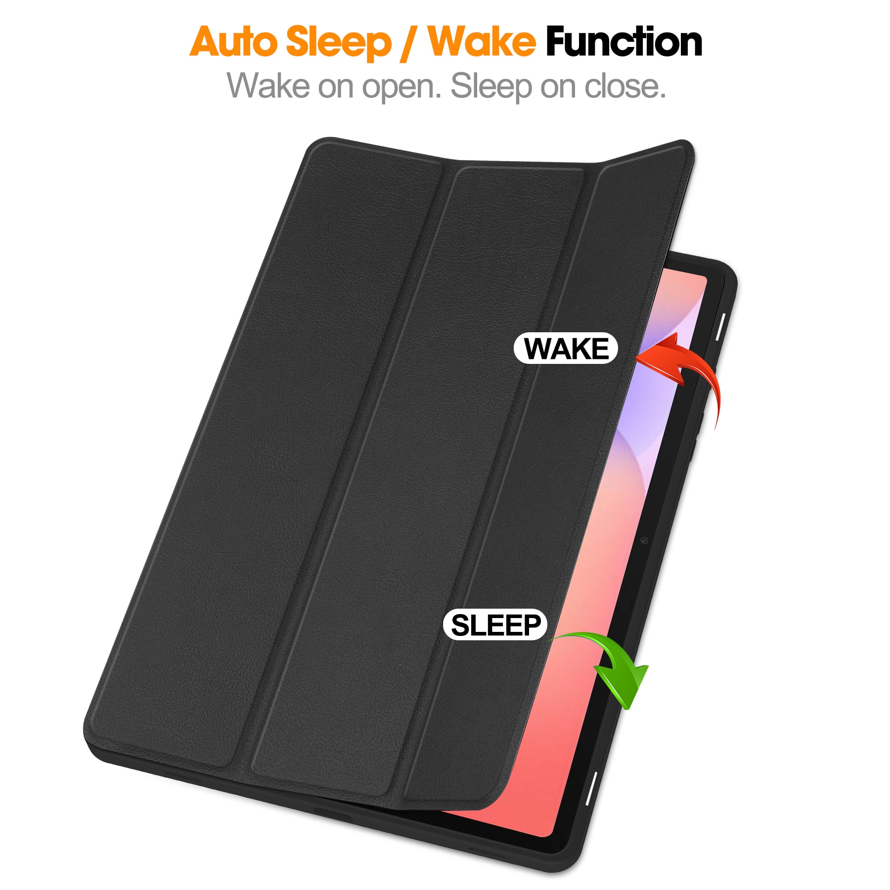 Cover Tri-Fold con portapenne Samsung Galaxy Tab S10 Lite Nero