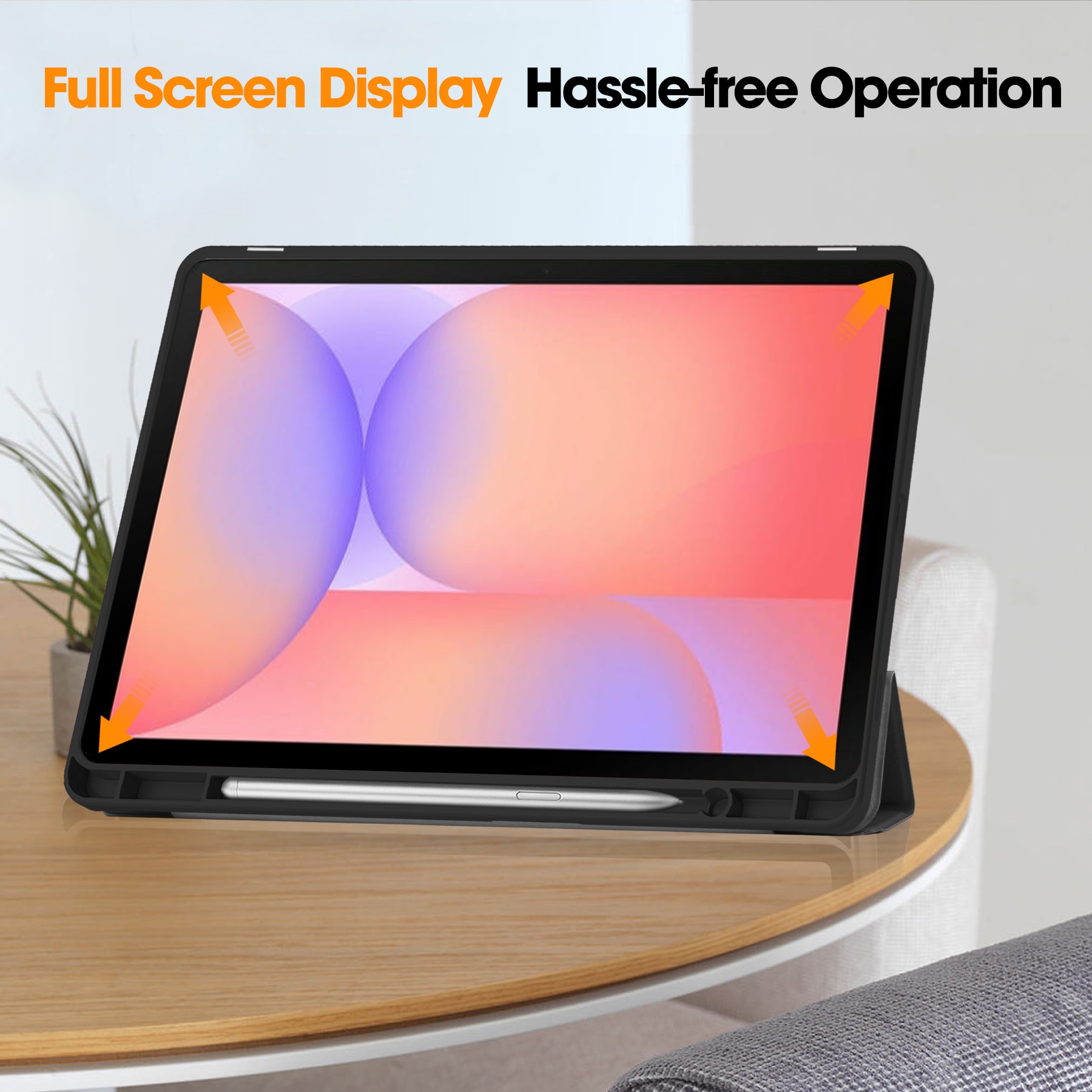 Cover Tri-Fold con portapenne Samsung Galaxy Tab S10 Lite Nero