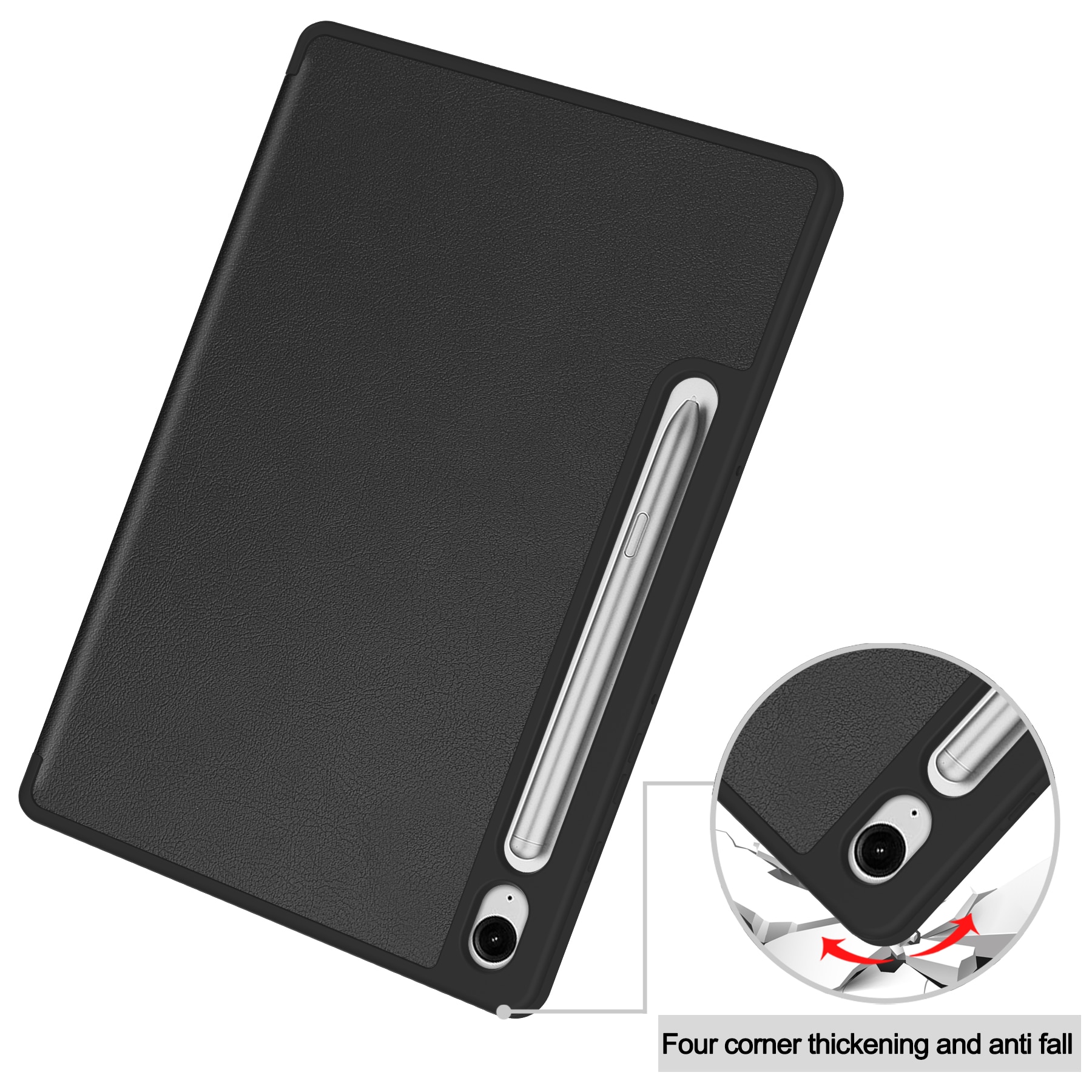 Cover Tri-Fold con portapenne Samsung Galaxy Tab S10 Lite Nero