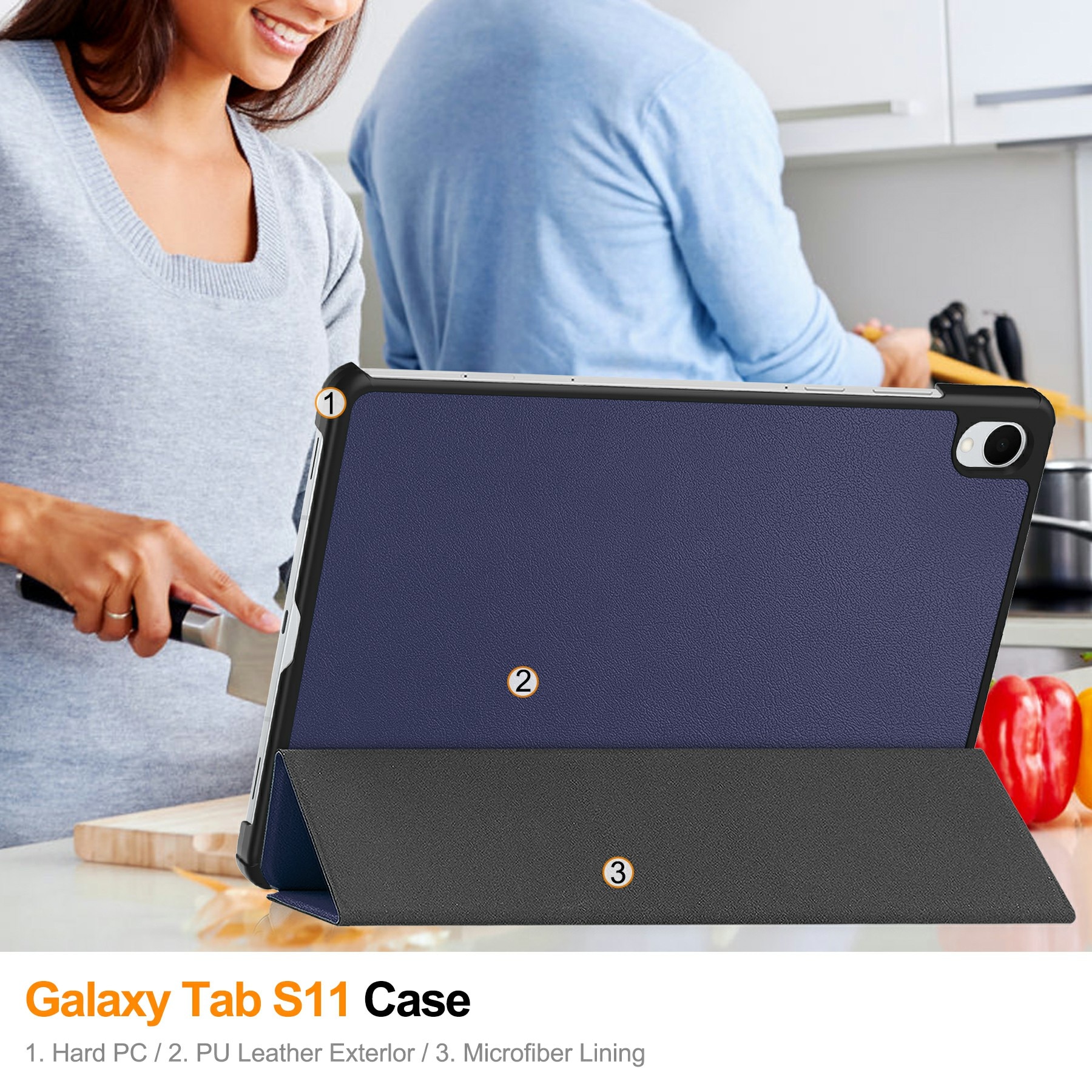 Cover Tri-Fold Samsung Galaxy Tab S11 Blu