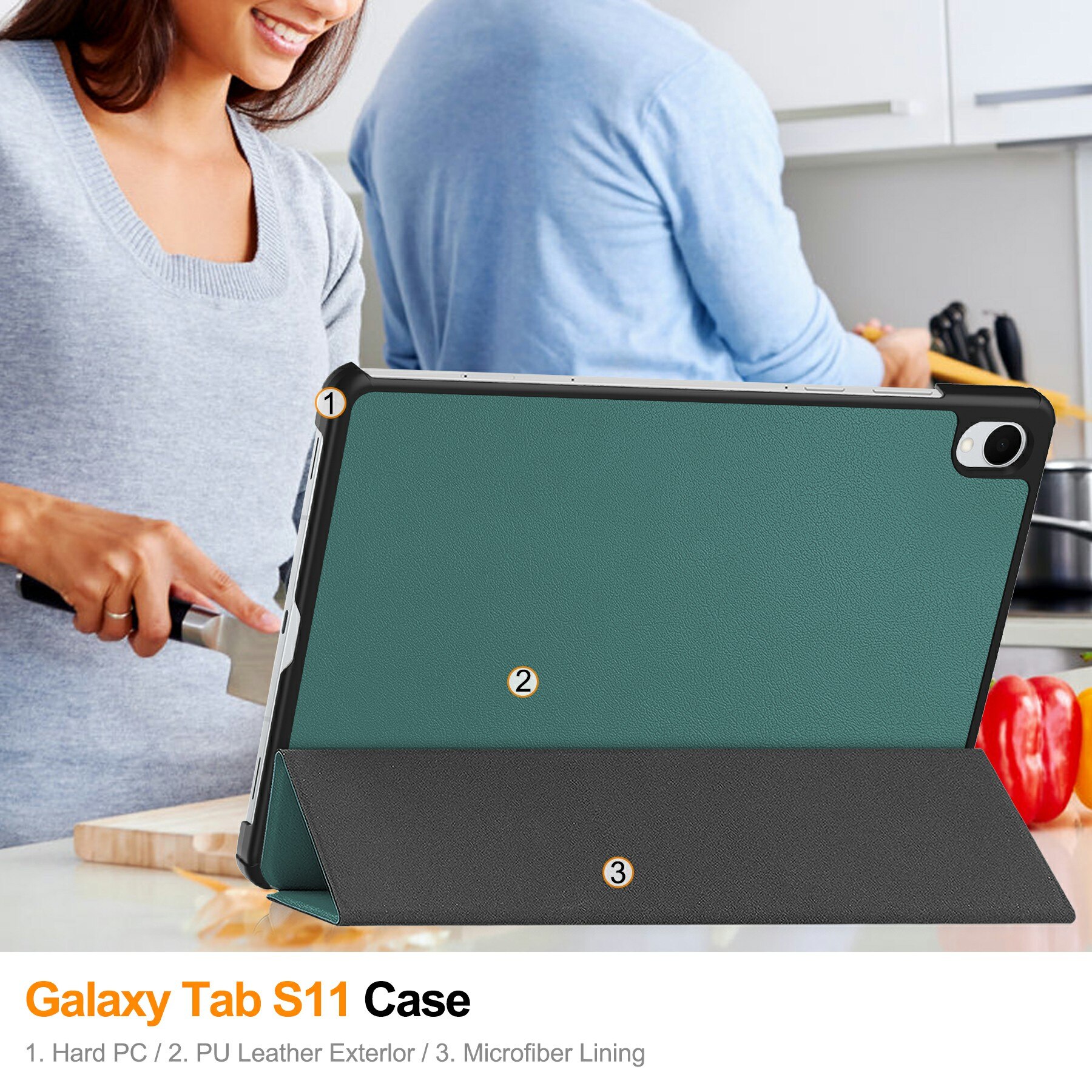 Cover Tri-Fold Samsung Galaxy Tab S11 Verde