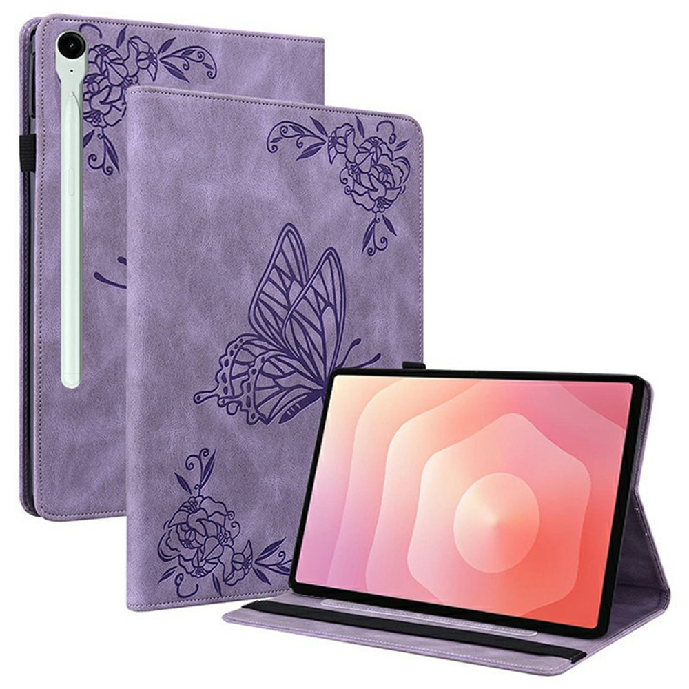 Custodia in pelle con farfalla Samsung Galaxy Tab S11 Viola