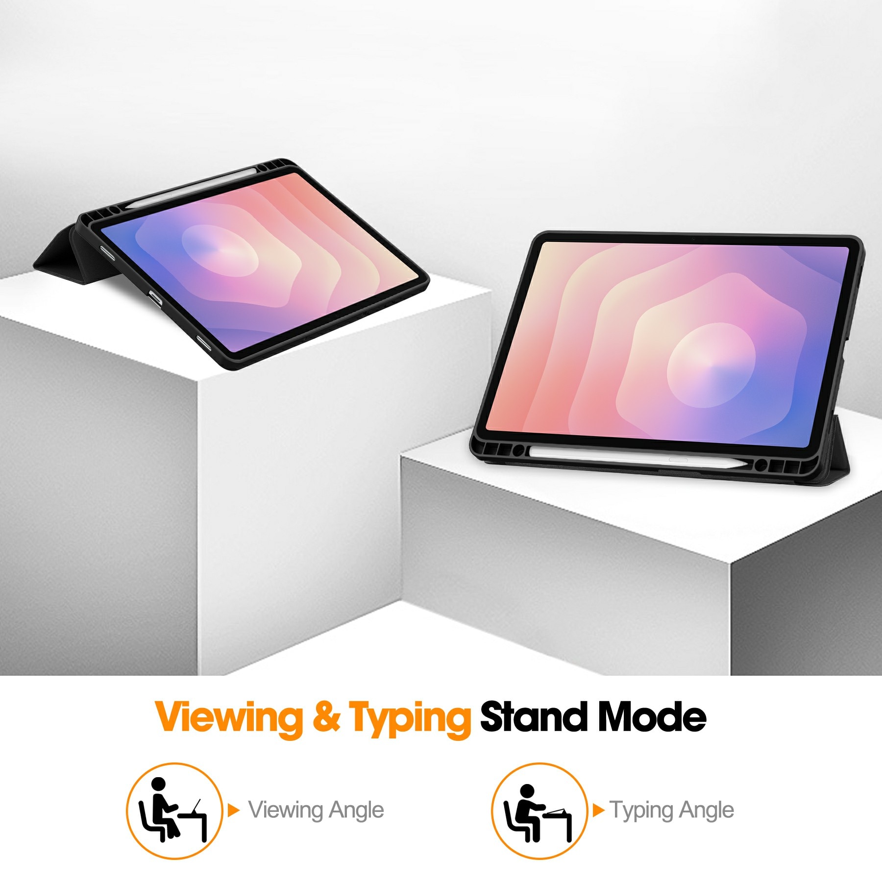 Cover Tri-Fold con portapenne Samsung Galaxy Tab S11 Nero