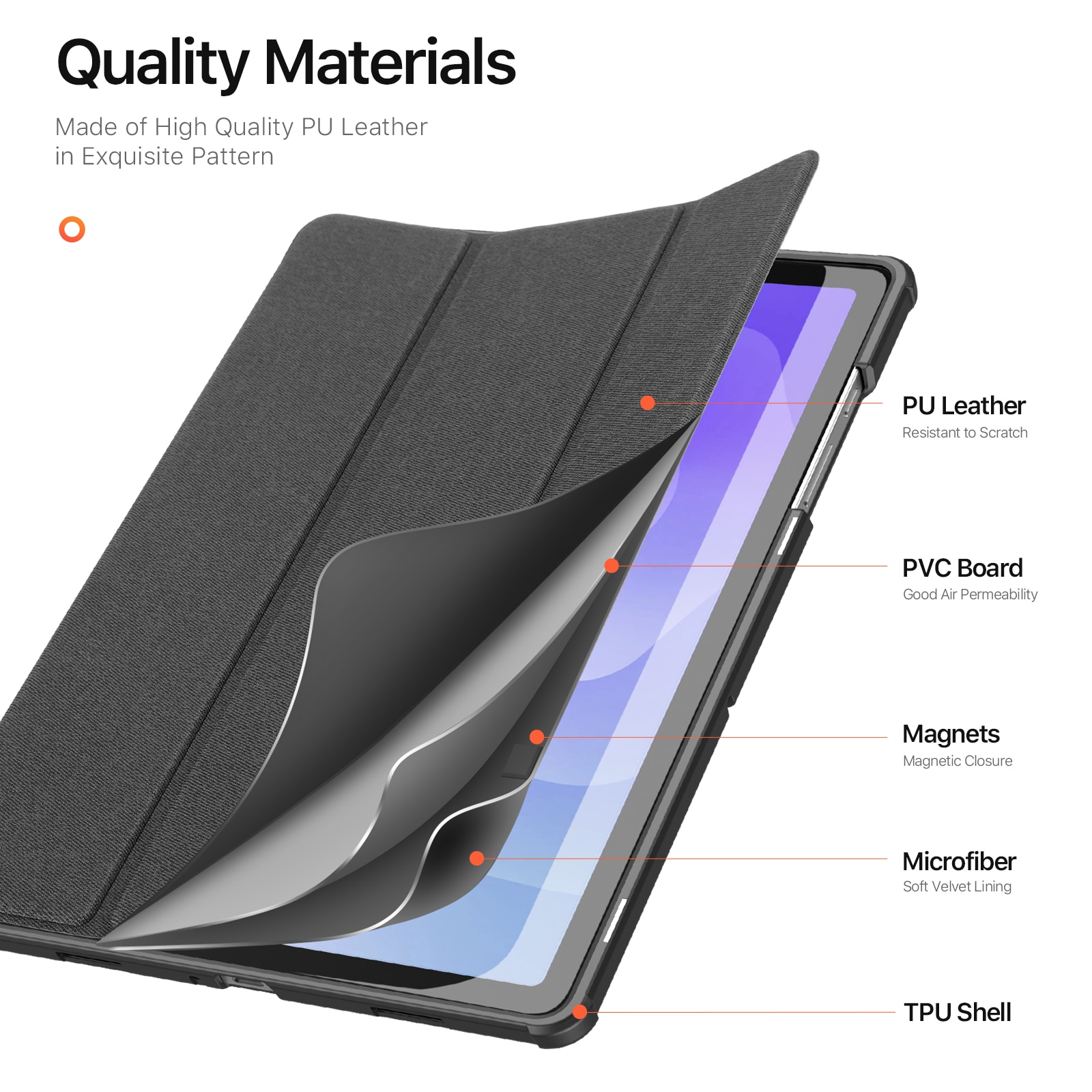 Cover Domo Tri-Fold Samsung Galaxy Tab A11 Plus Black