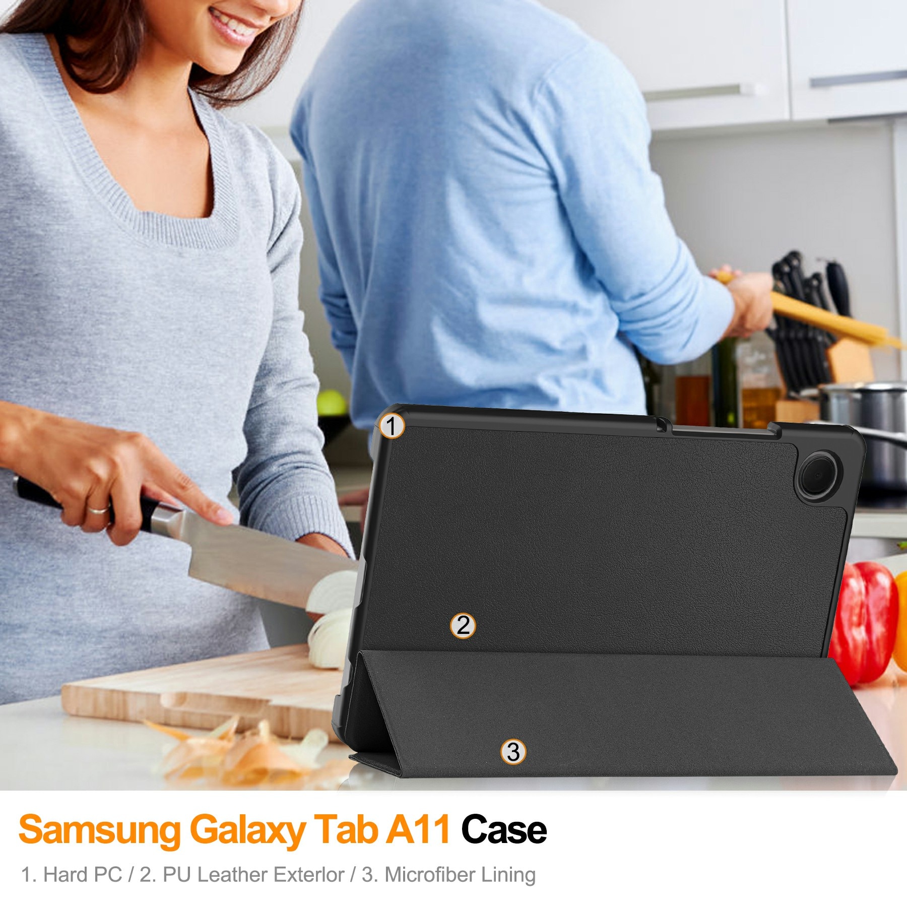 Cover Tri-Fold Samsung Galaxy Tab A11 Nero