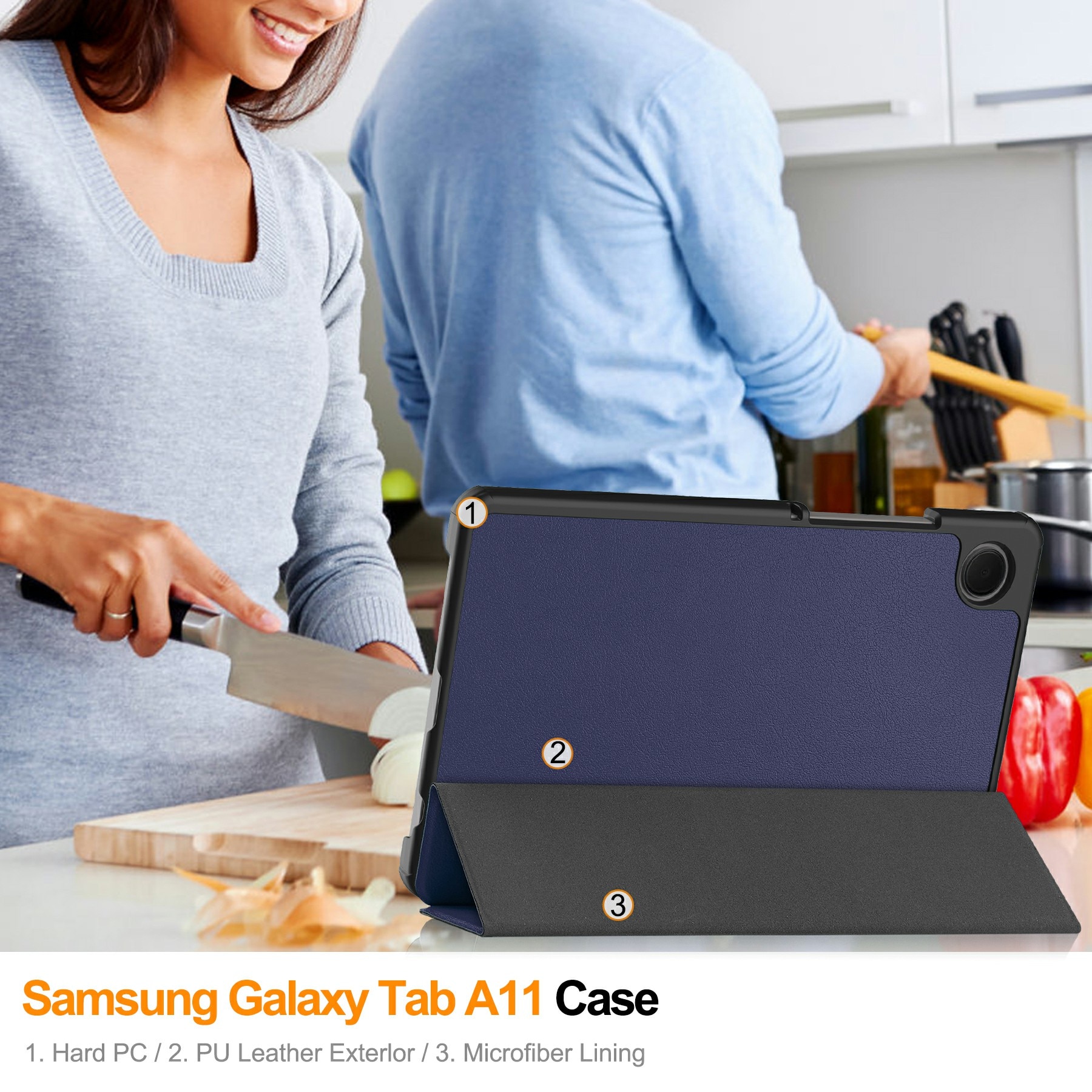 Cover Tri-Fold Samsung Galaxy Tab A11 Blu