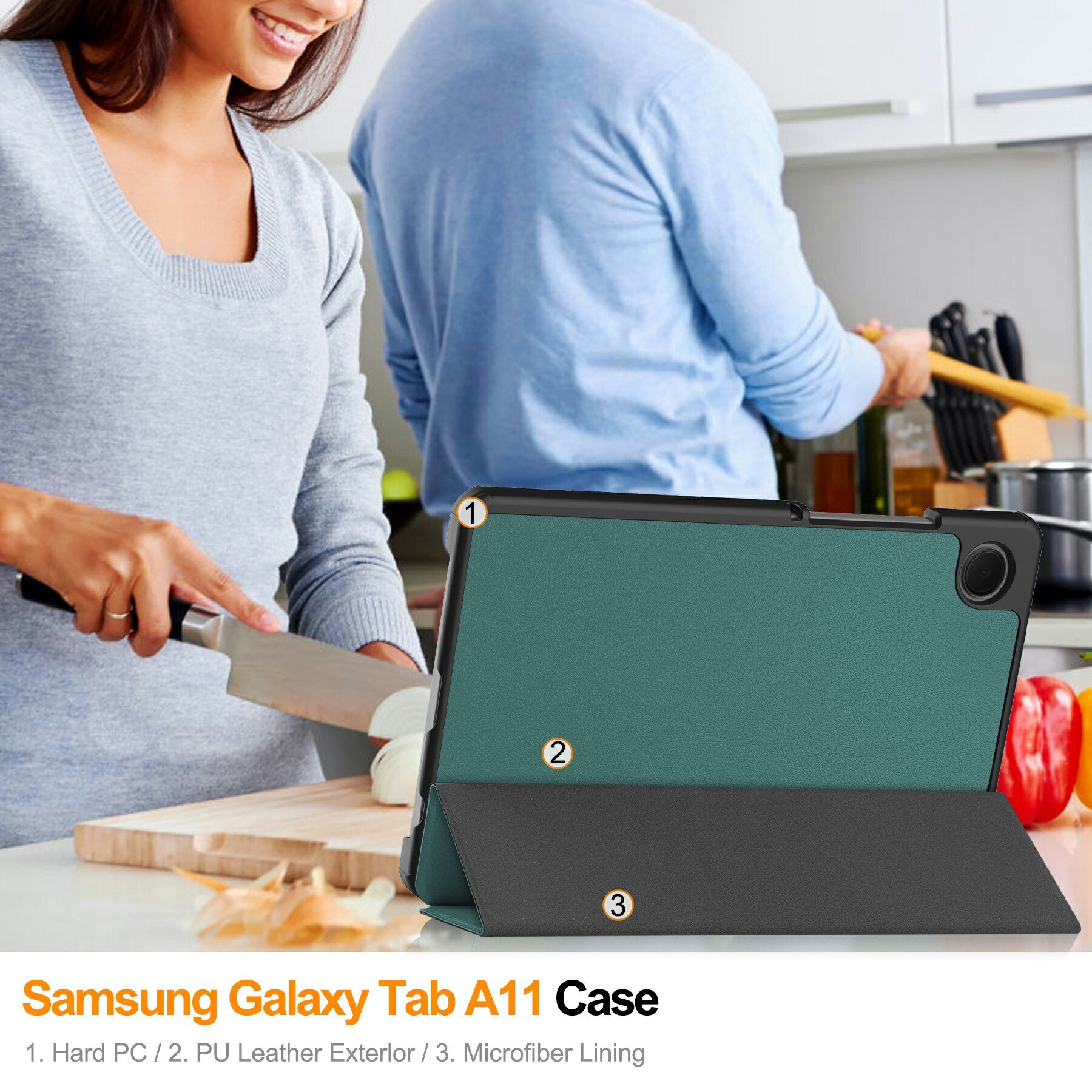 Cover Tri-Fold Samsung Galaxy Tab A11 Verde