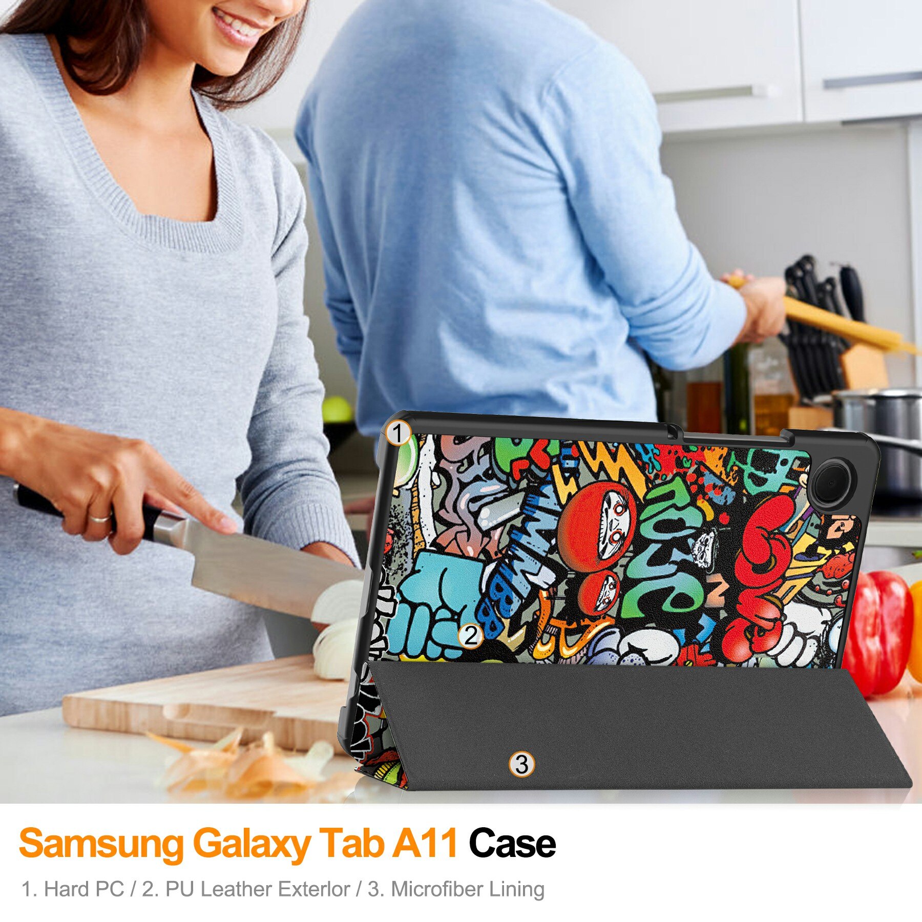 Cover Tri-Fold Samsung Galaxy Tab A11 Graffiti