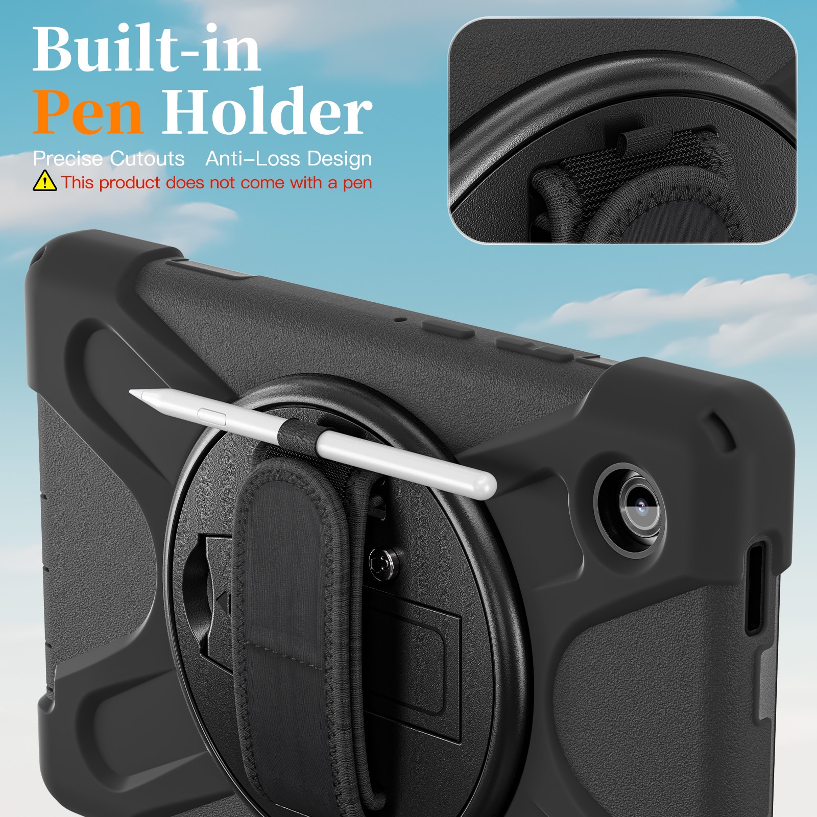 Custodia ibrida antiurto con tracolla Samsung Galaxy Tab A11 Plus nero