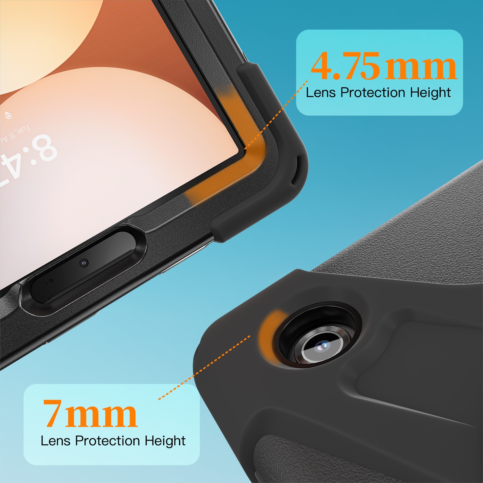 Custodia ibrida antiurto con tracolla Samsung Galaxy Tab A11 Plus nero