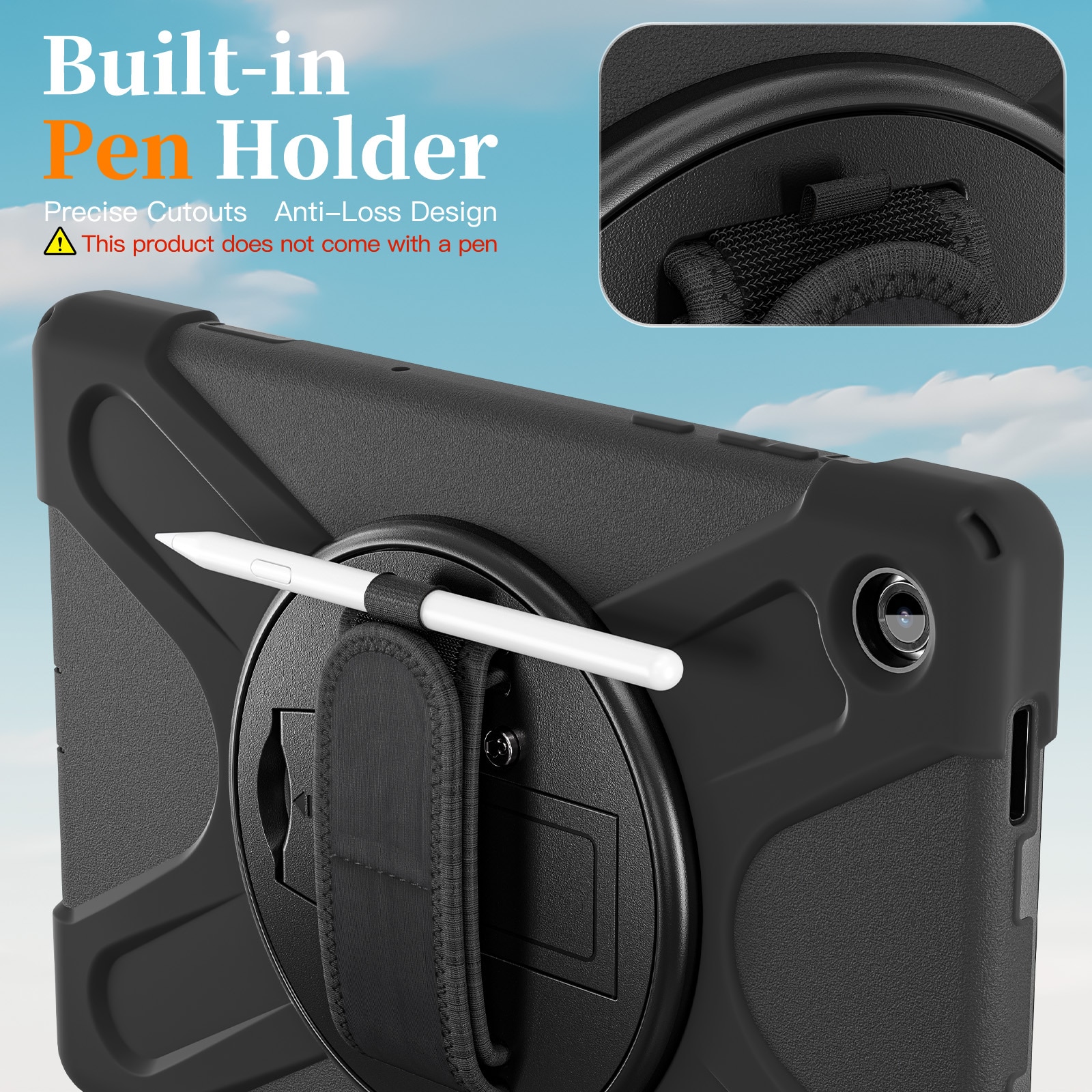 Custodia ibrida antiurto con tracolla Samsung Galaxy Tab A11 Plus nero