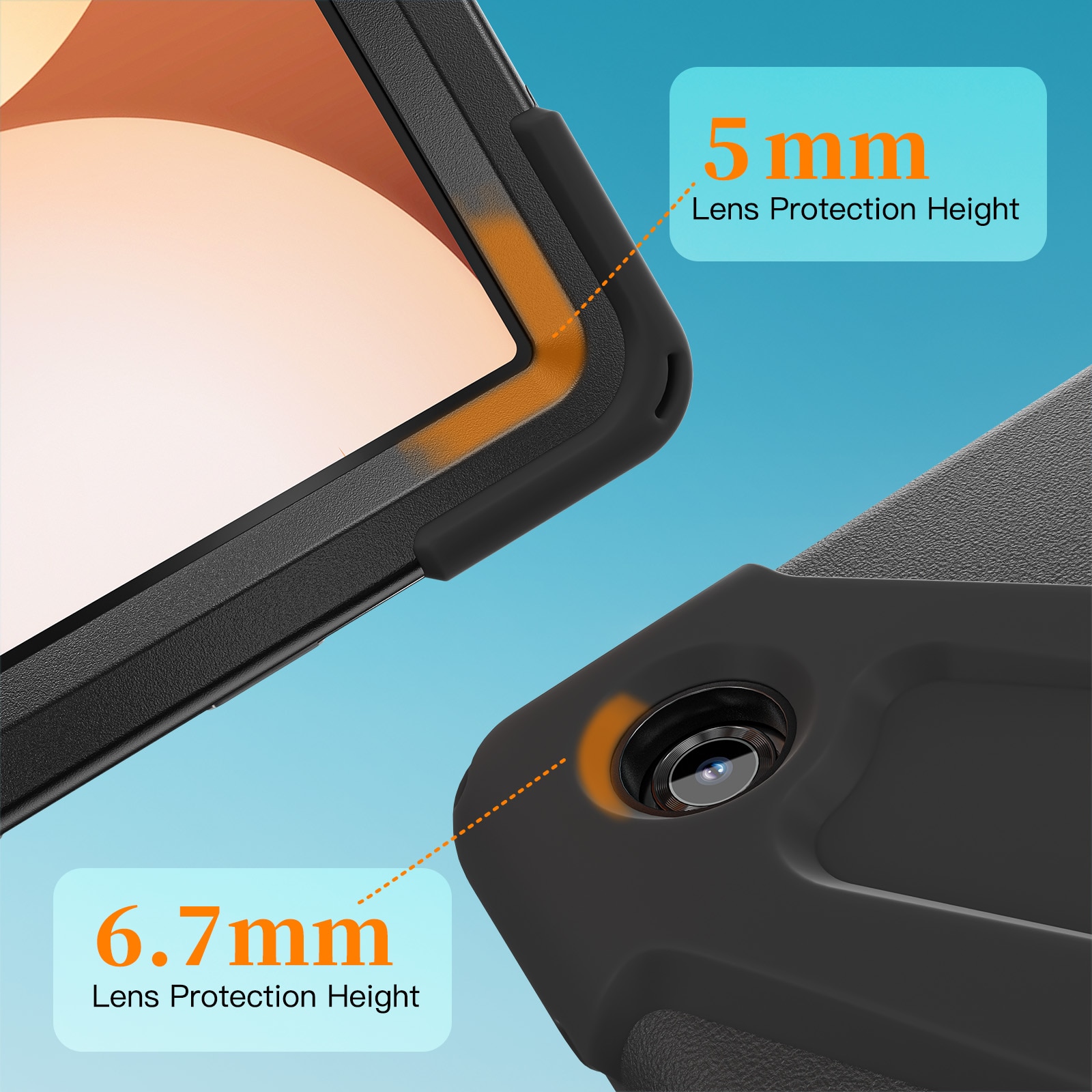Custodia ibrida antiurto con tracolla Samsung Galaxy Tab A11 Plus nero