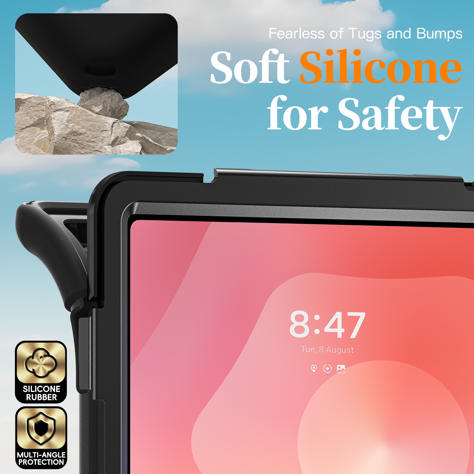 Custodia ibrida antiurto con tracolla Samsung Galaxy Tab S11 Ultra nero