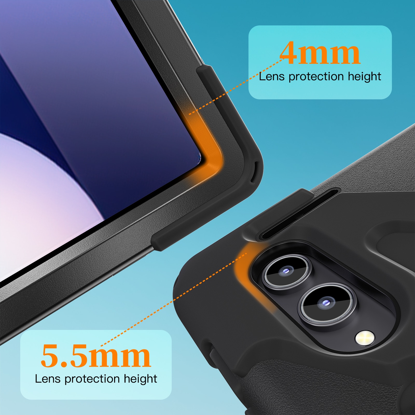 Custodia ibrida antiurto con tracolla Samsung Galaxy Tab S11 Ultra nero