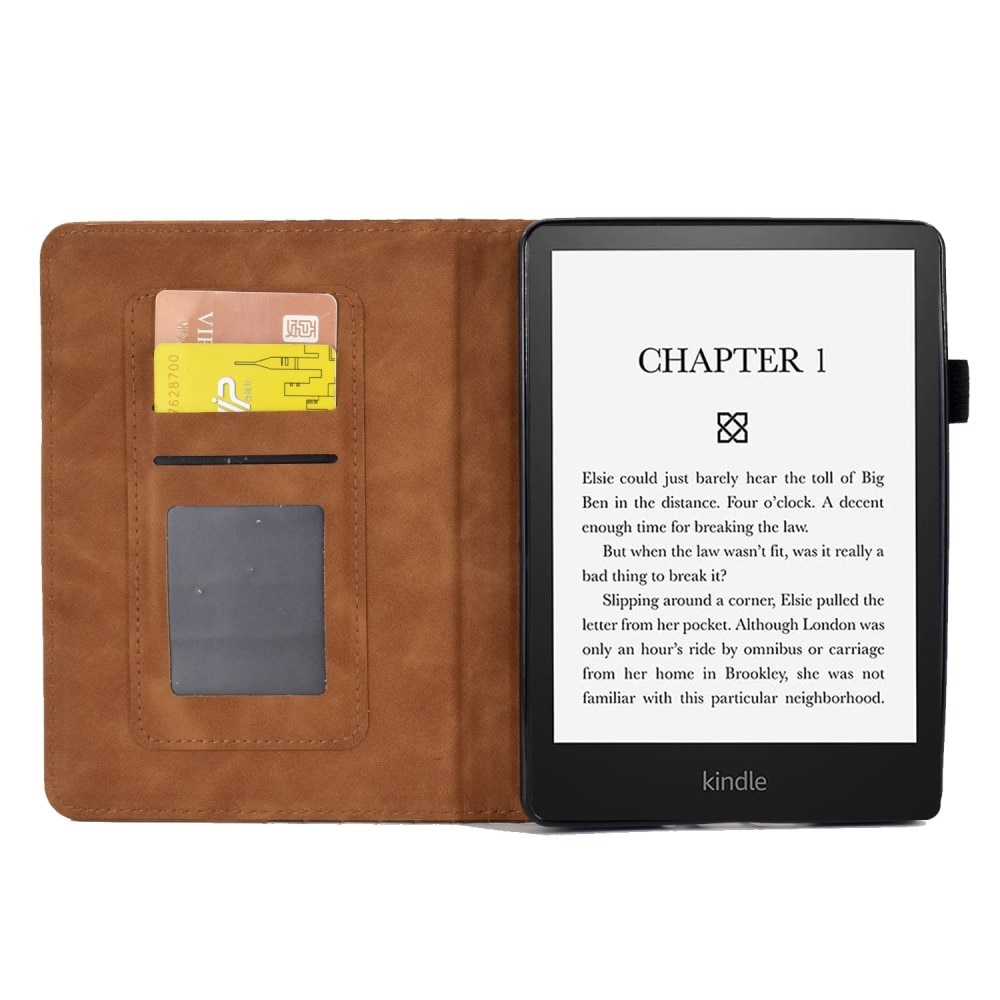 Custodia portacarte Amazon Kindle Paperwhite 11th gen (2021) Marrone