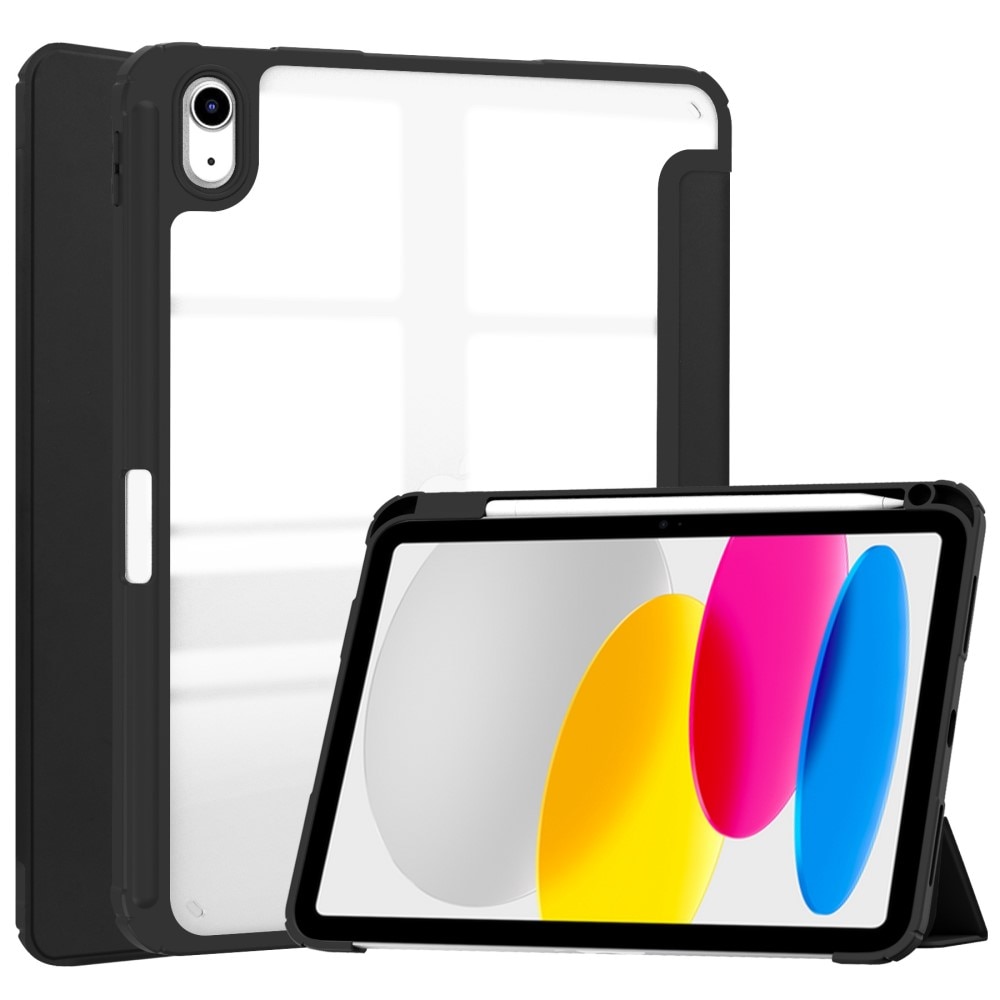 Cover Tri-Fold con portapenne iPad 10.9 2022 (10th gen) nero/trasparente