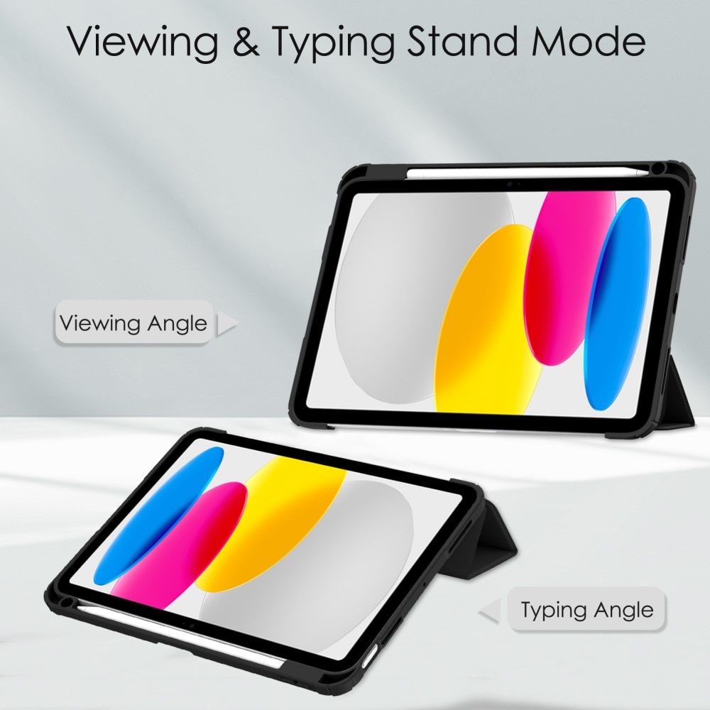 Cover Tri-Fold con portapenne iPad 10.9 10th Gen (2022) nero/trasparente