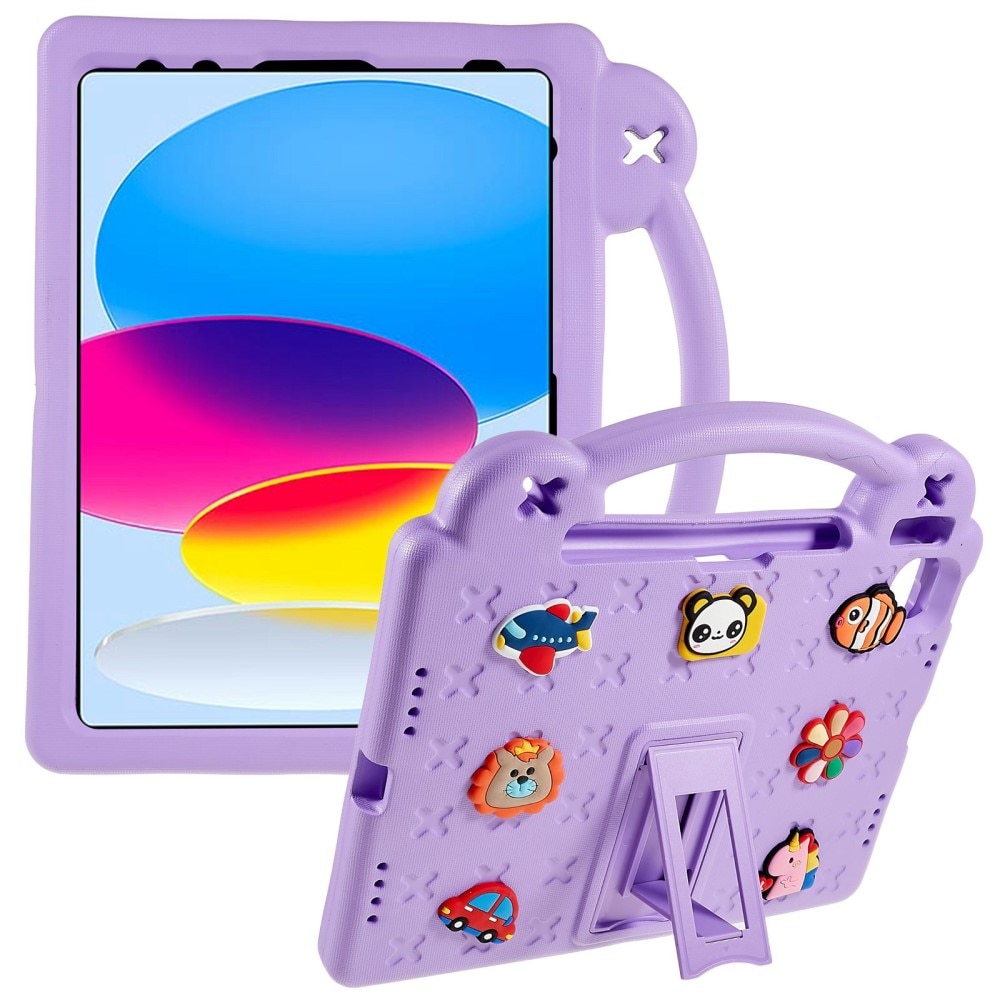Kickstand Cover anti-urto per bambini iPad 10.9 2022 (10th gen) viola