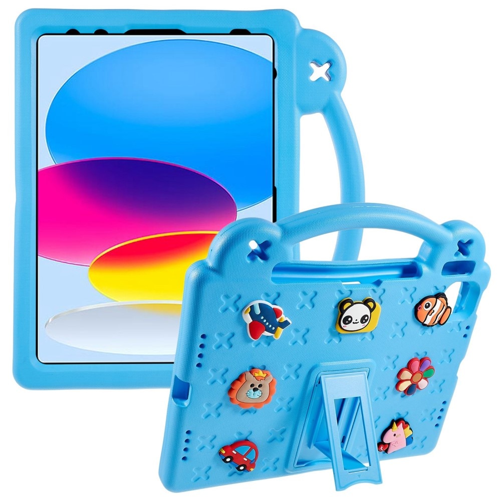 Kickstand Cover anti-urto per bambini iPad 10.9 10th Gen (2022) blu