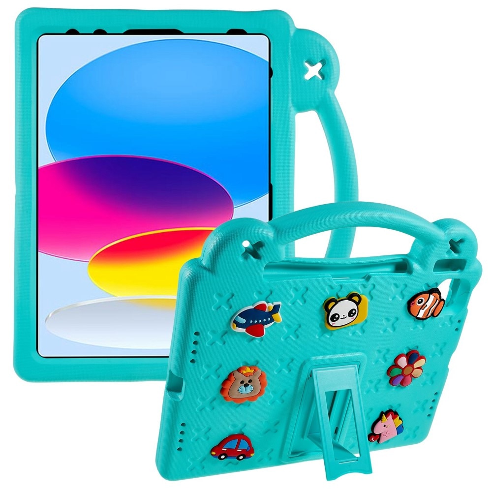 Kickstand Cover anti-urto per bambini iPad 10.9 10th Gen (2022) turchese