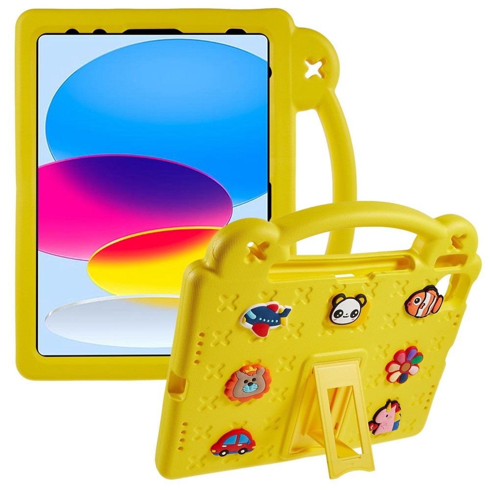 Kickstand Cover anti-urto per bambini iPad 10.9 10th Gen (2022) giallo