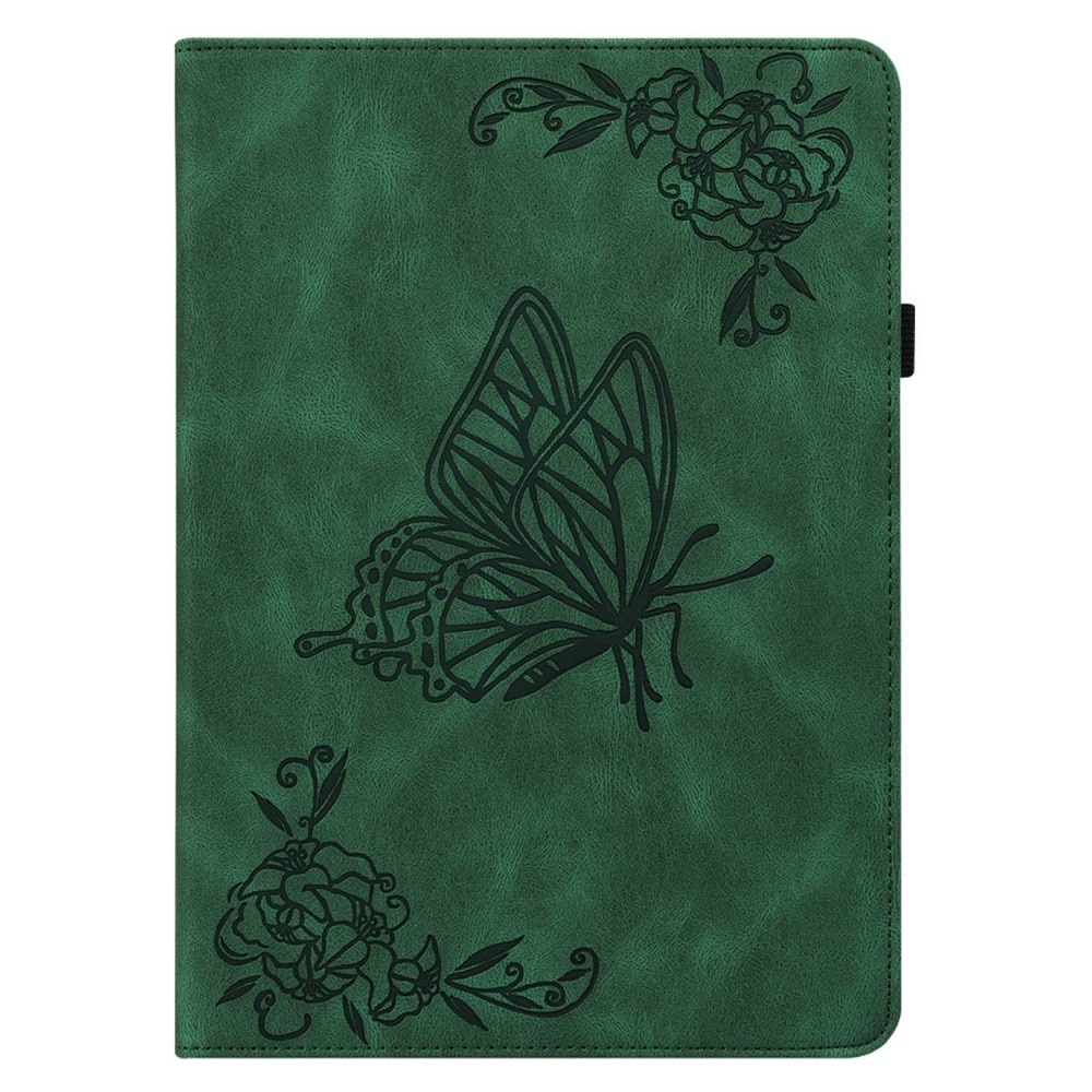 Custodia in pelle con farfalla iPad 10.9 10th Gen (2022) verde