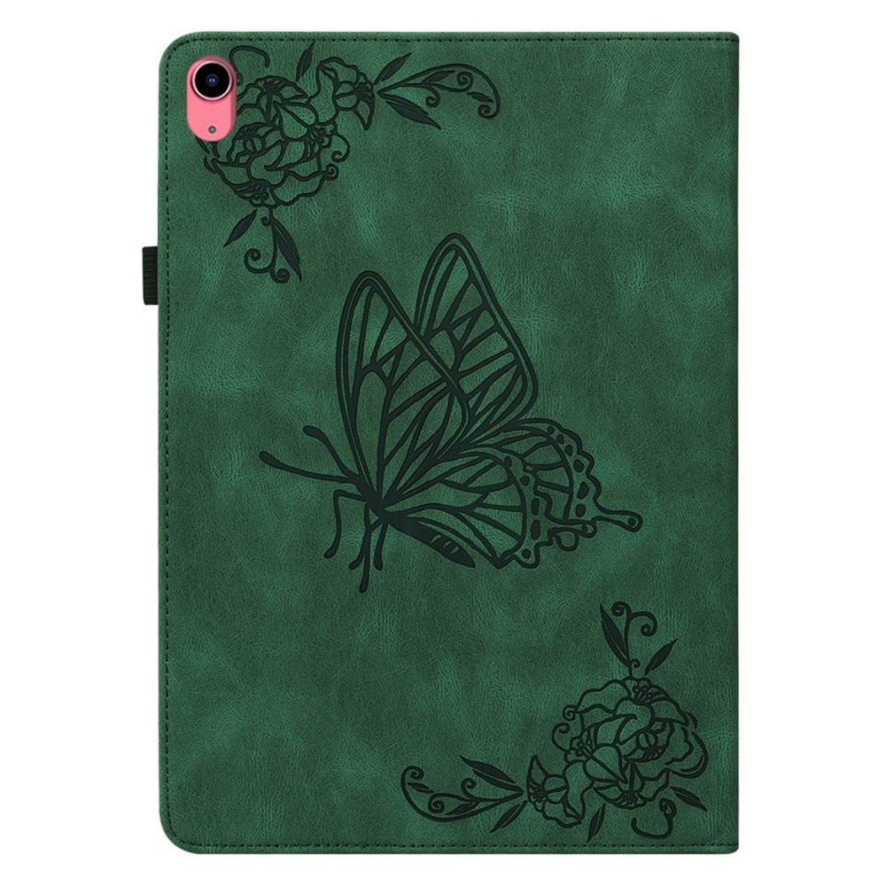 Custodia in pelle con farfalla iPad 10.9 10th Gen (2022) verde