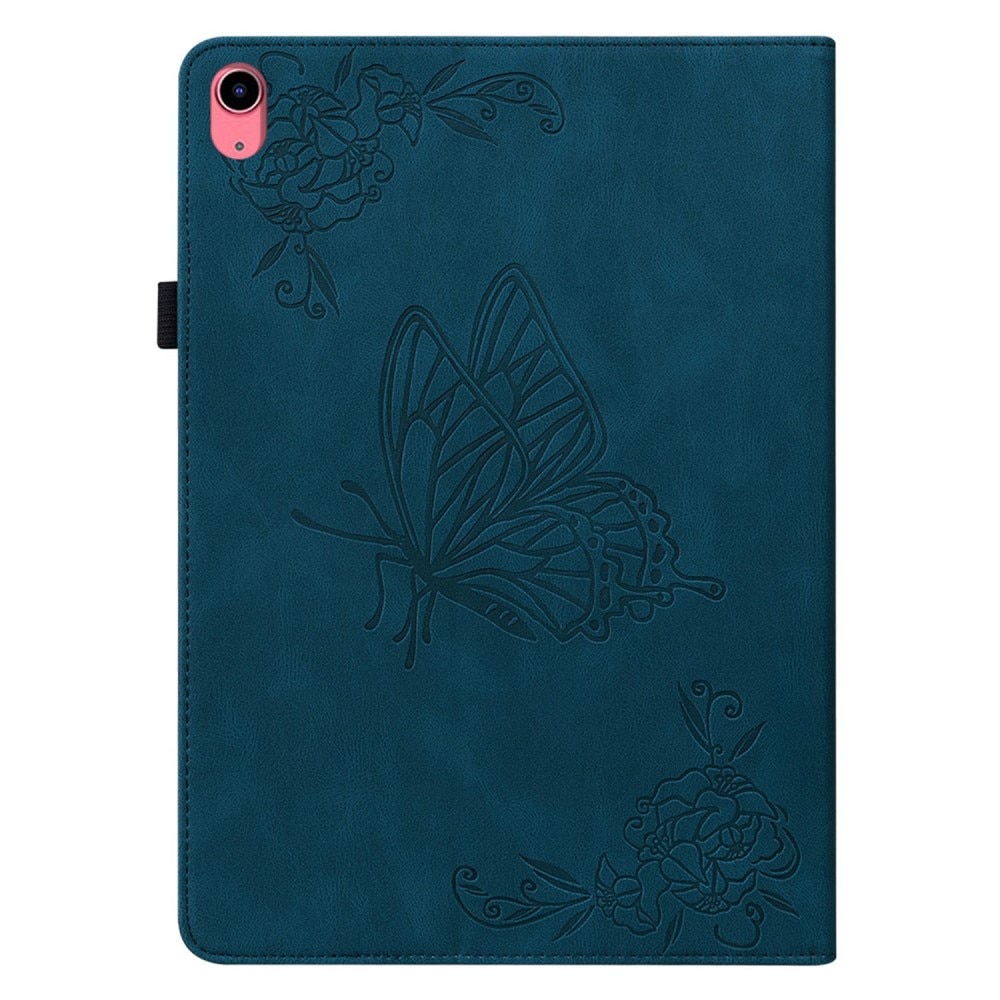 Custodia in pelle con farfalla iPad 10.9 10th Gen (2022) blu