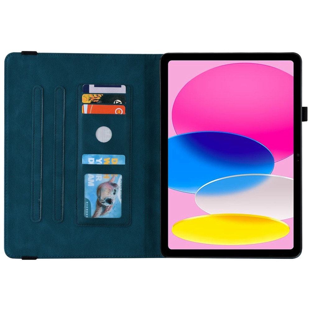 Custodia in pelle con farfalla iPad 10.9 10th Gen (2022) blu