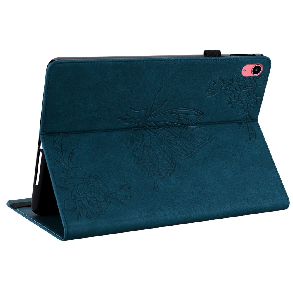 Custodia in pelle con farfalla iPad 10.9 10th Gen (2022) blu