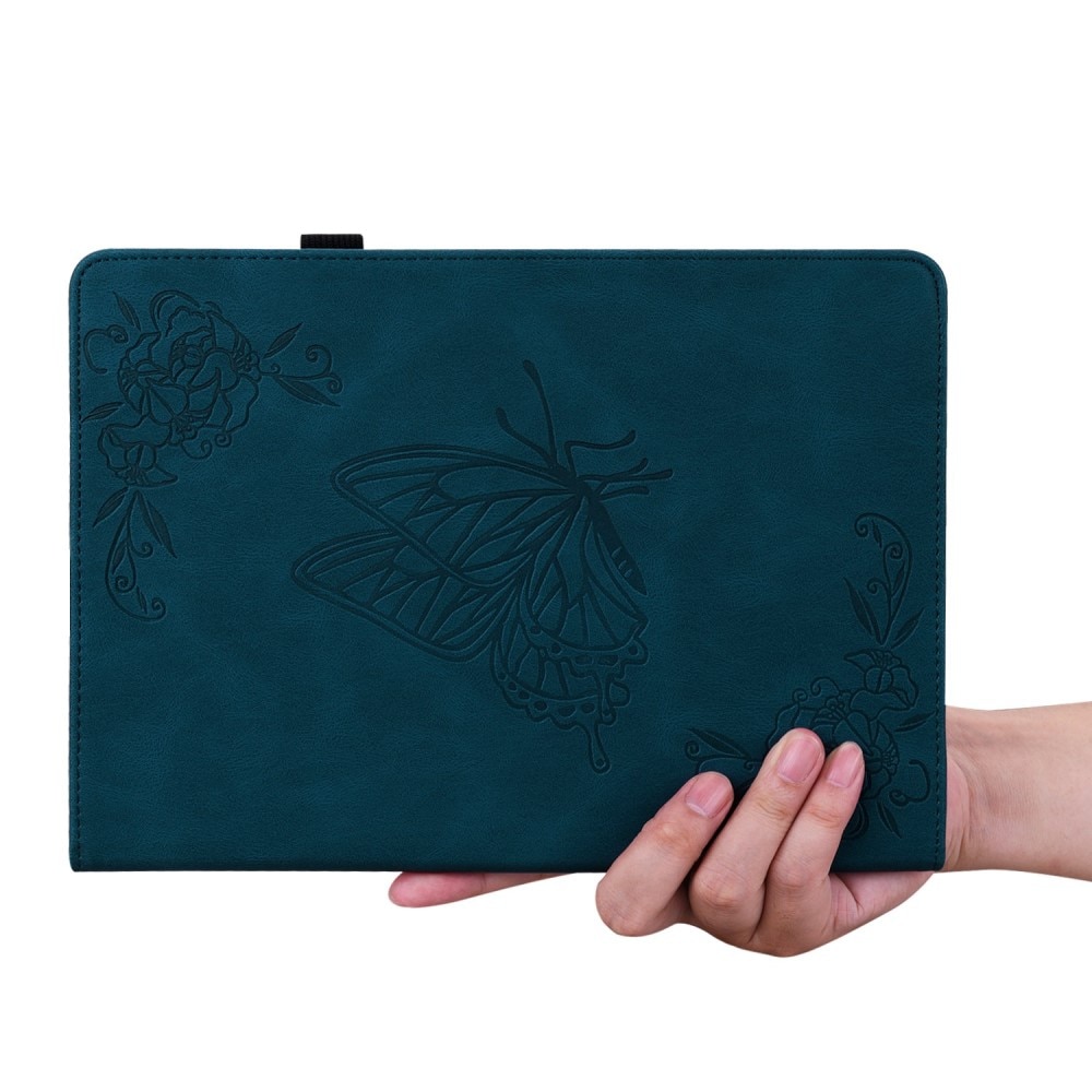 Custodia in pelle con farfalla iPad 10.9 10th Gen (2022) blu