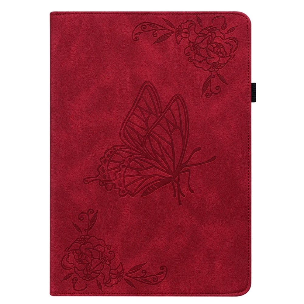 Custodia in pelle con farfalla iPad 10.9 10th Gen (2022) rosso