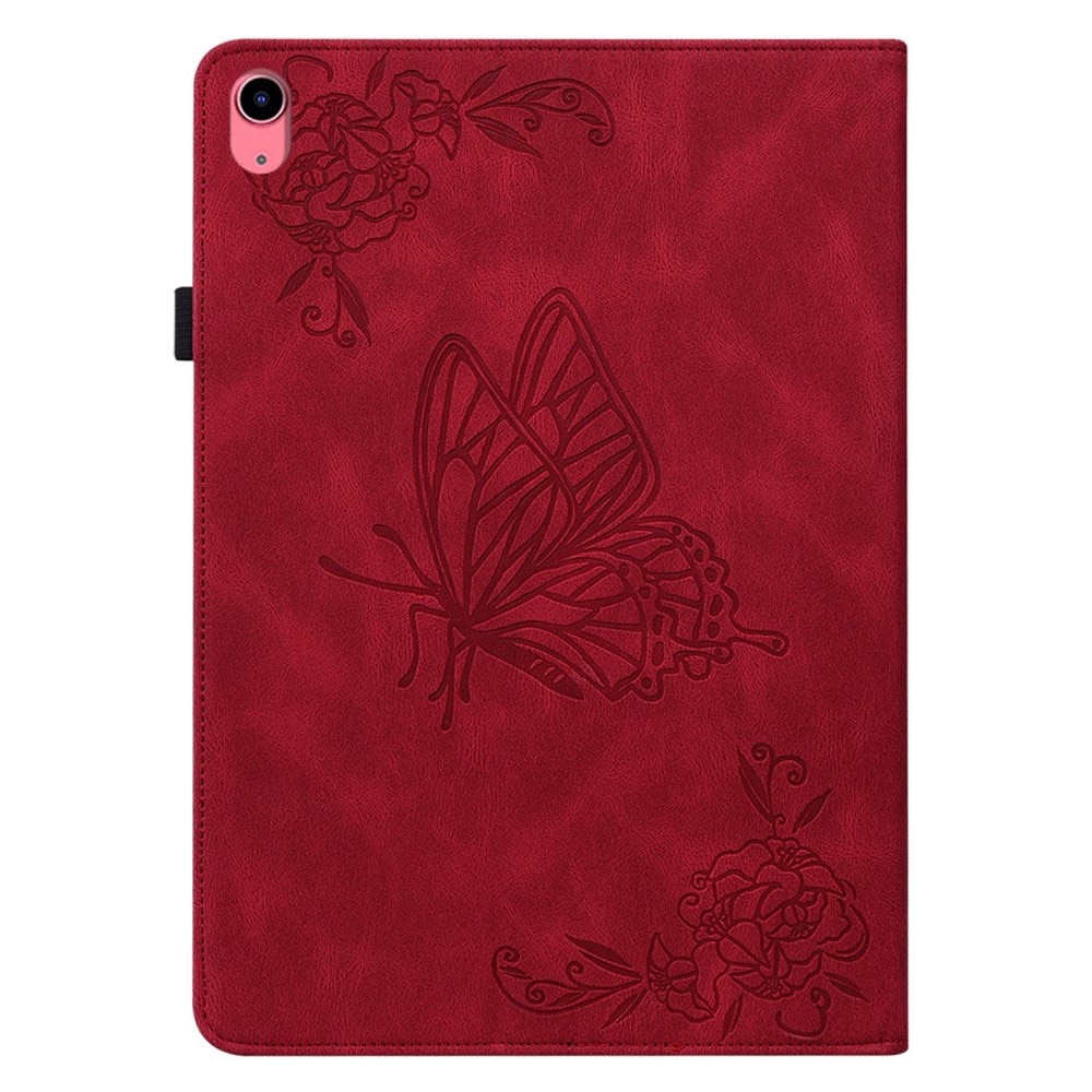 Custodia in pelle con farfalla iPad 10.9 10th Gen (2022) rosso