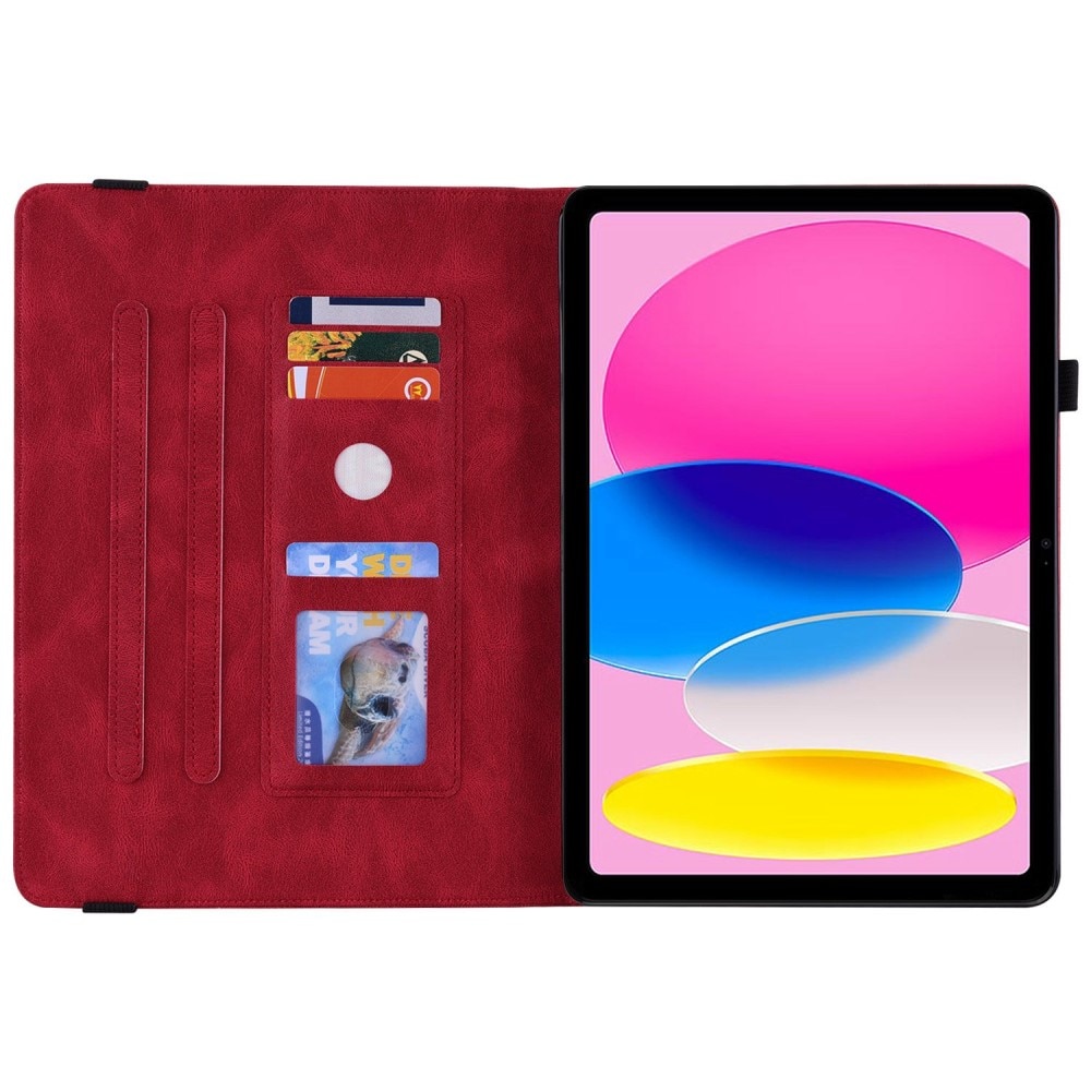 Custodia in pelle con farfalla iPad 10.9 10th Gen (2022) rosso